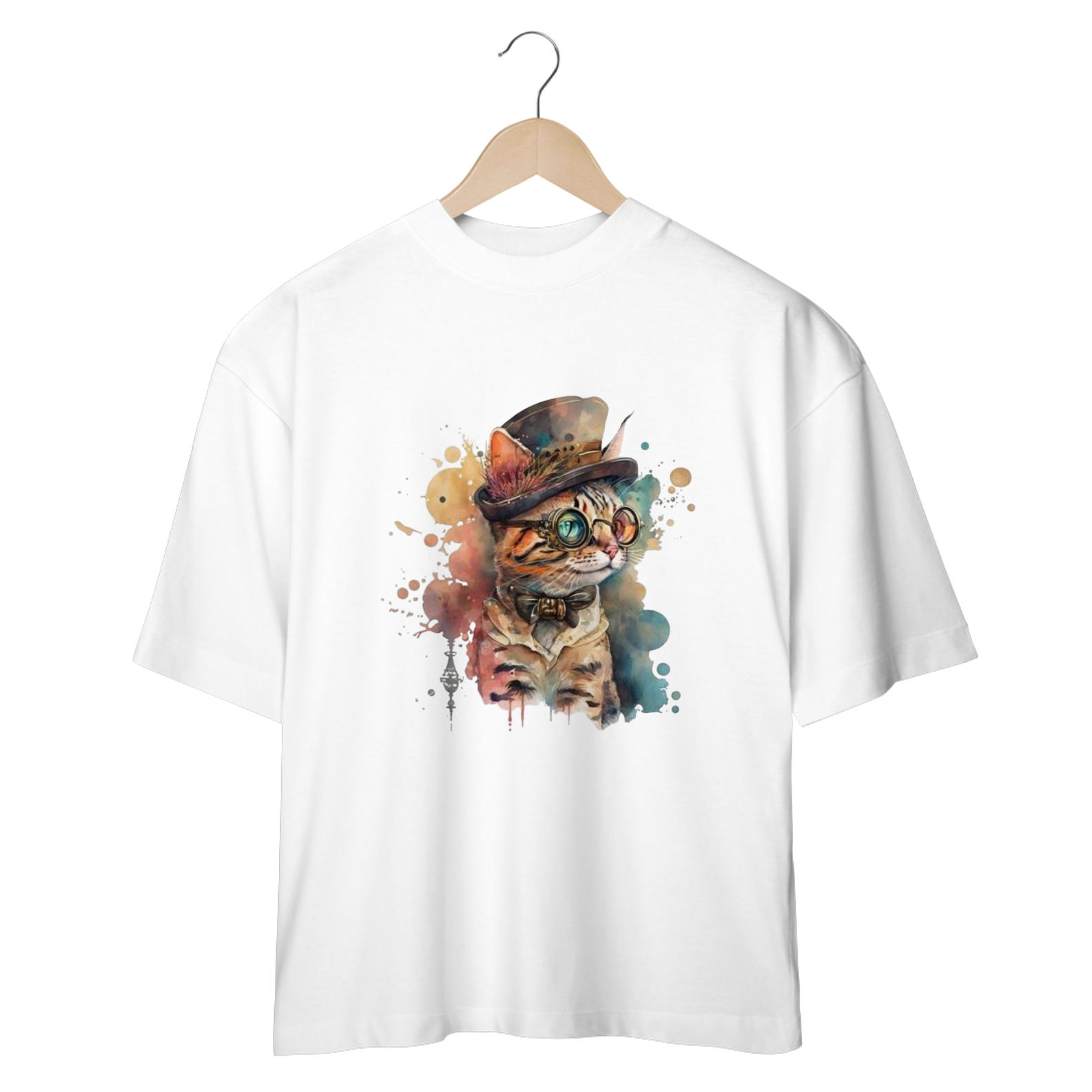 Nome do produto: CAMISETA OVERSIZED, CAT FUTURISTA