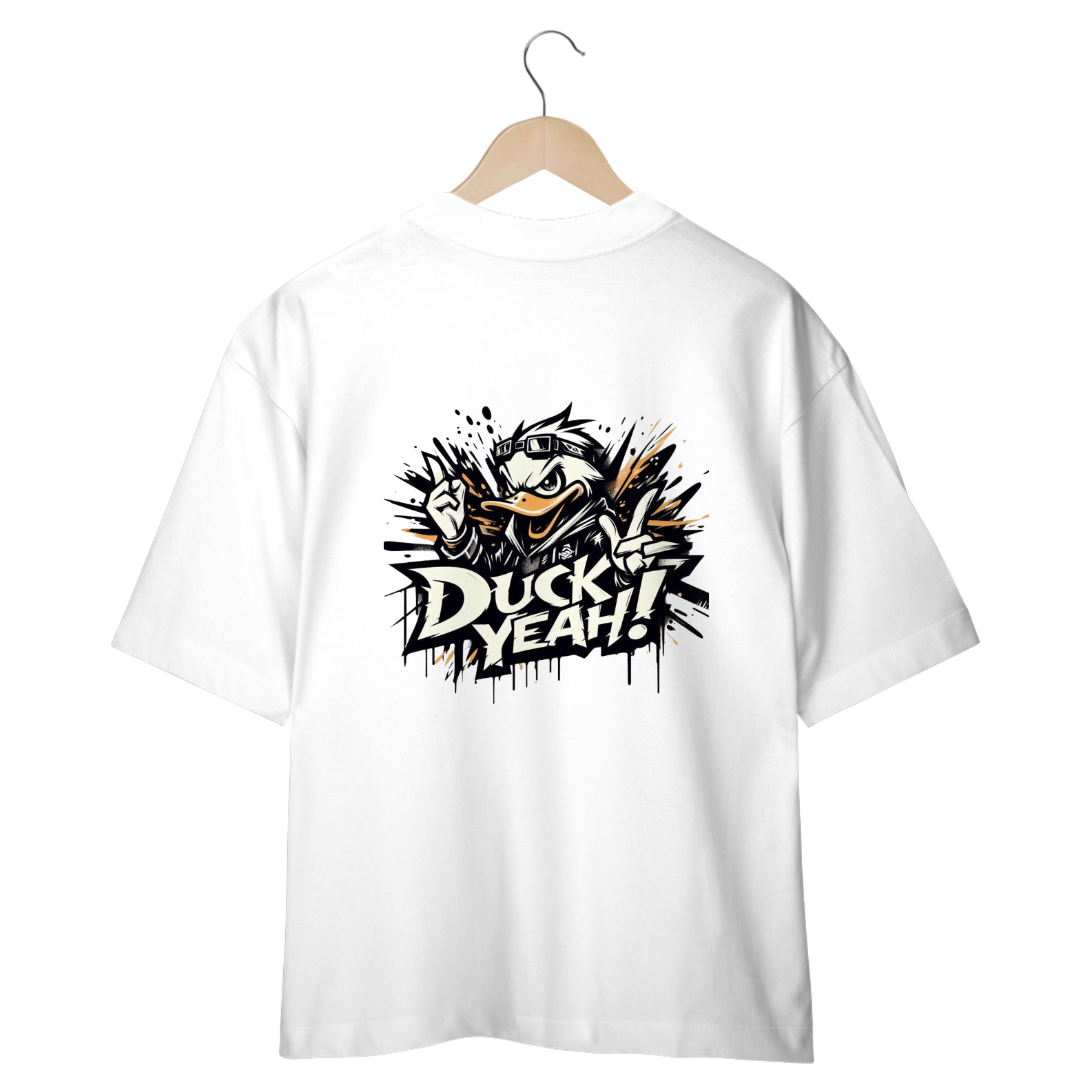 Nome do produto: CAMISETA OVERSIZED COSTAS, DUCK YEAH