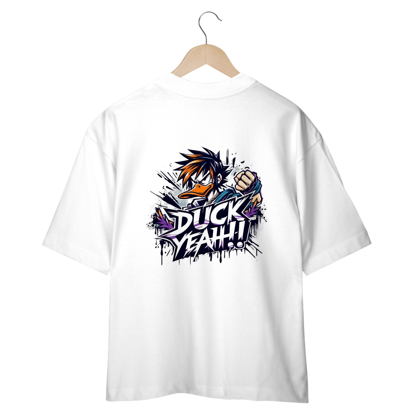 Nome do produto: CAMSIETA OVERSIZED COSTAS, DUCK YEAH