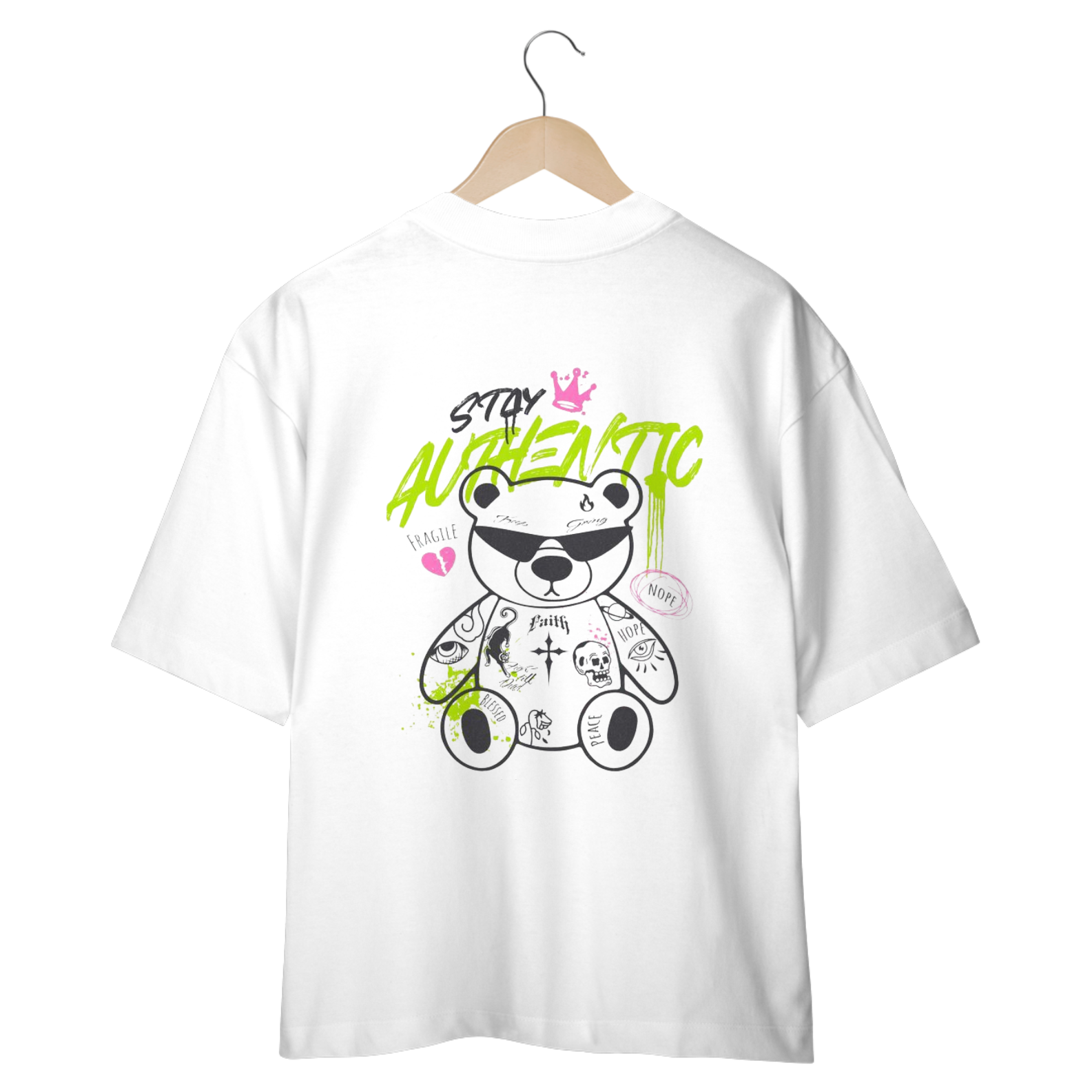 Nome do produto: CAMISETA OVERSIZED COSTAS, URSINHO HARD