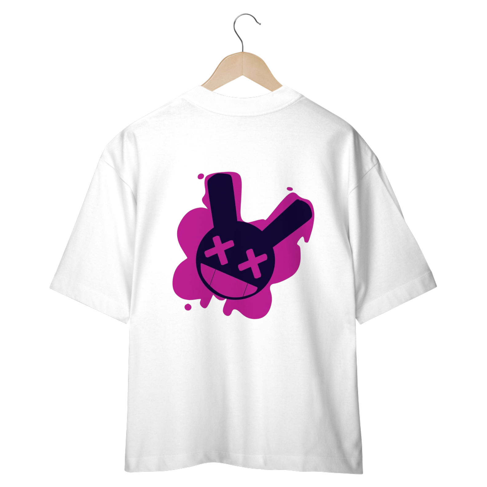 Nome do produto: CAMISETA OVERSIZED COSTAS, COELHO HARD