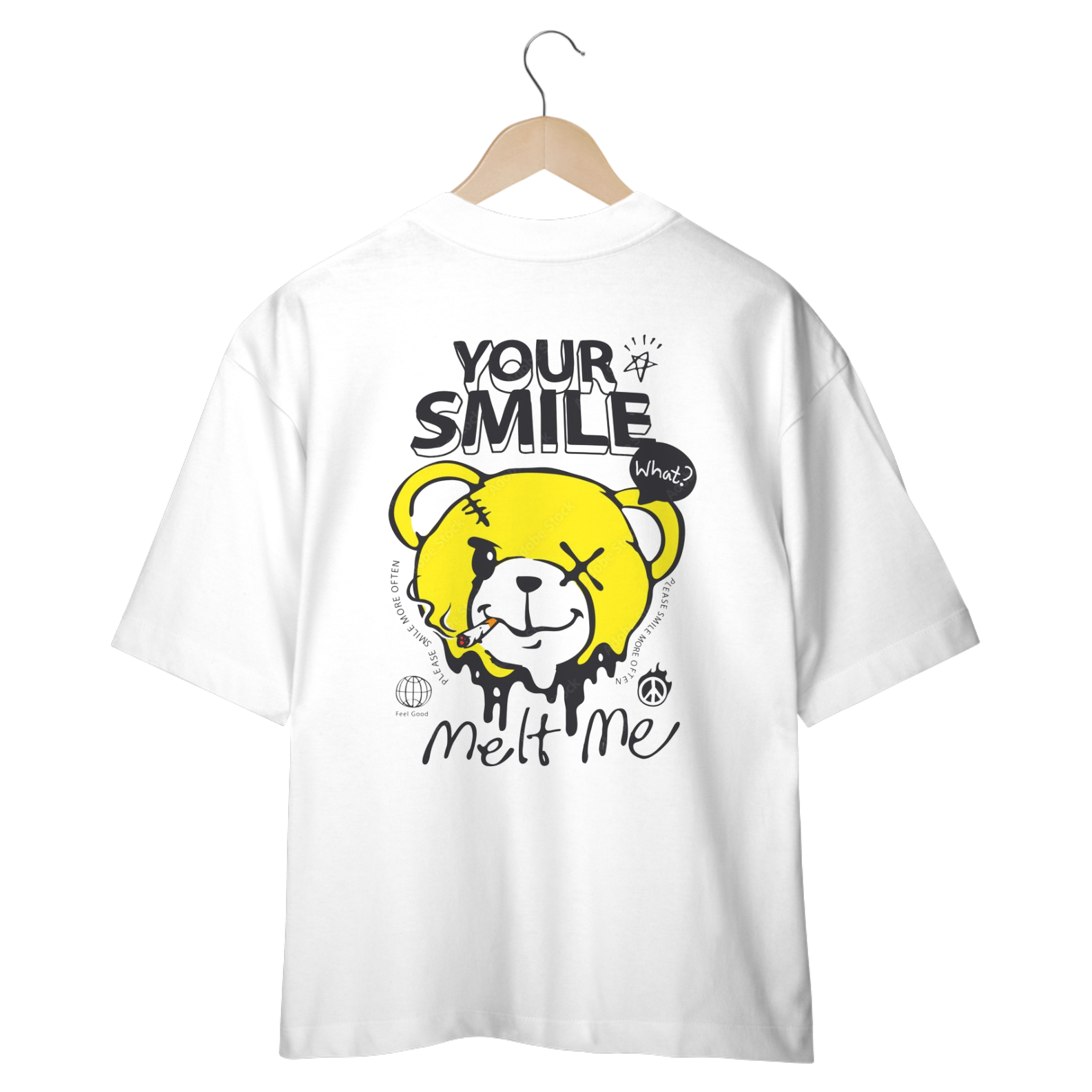 Nome do produto: CAMISETA OVERSIZED COSTAS, URSINHO HARD