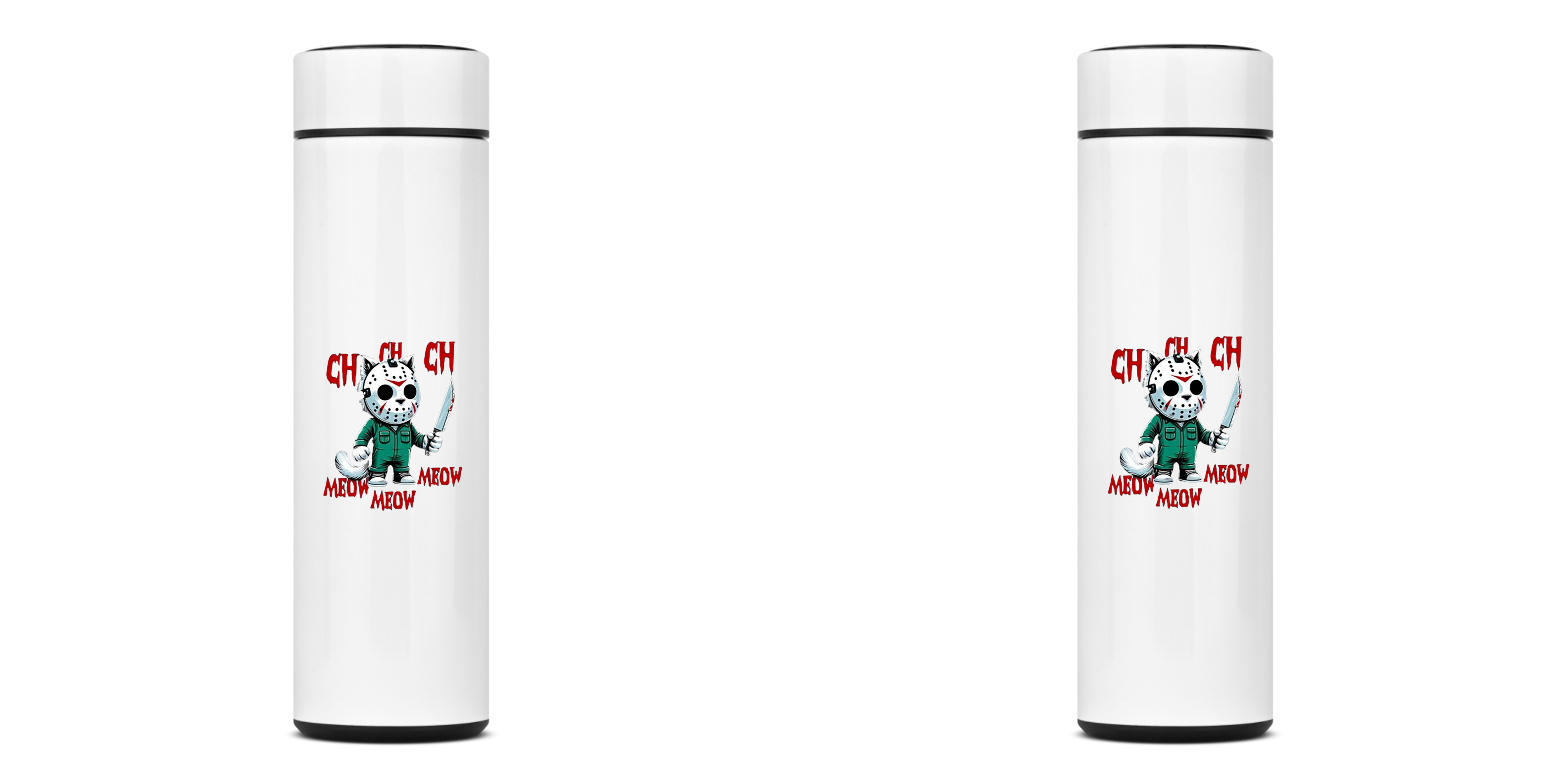 Nome do produto: GARRAFA TÉRMICA CAT JASON, AÇO INOXIDÁVEL 400ML FRENTE E VERSO 