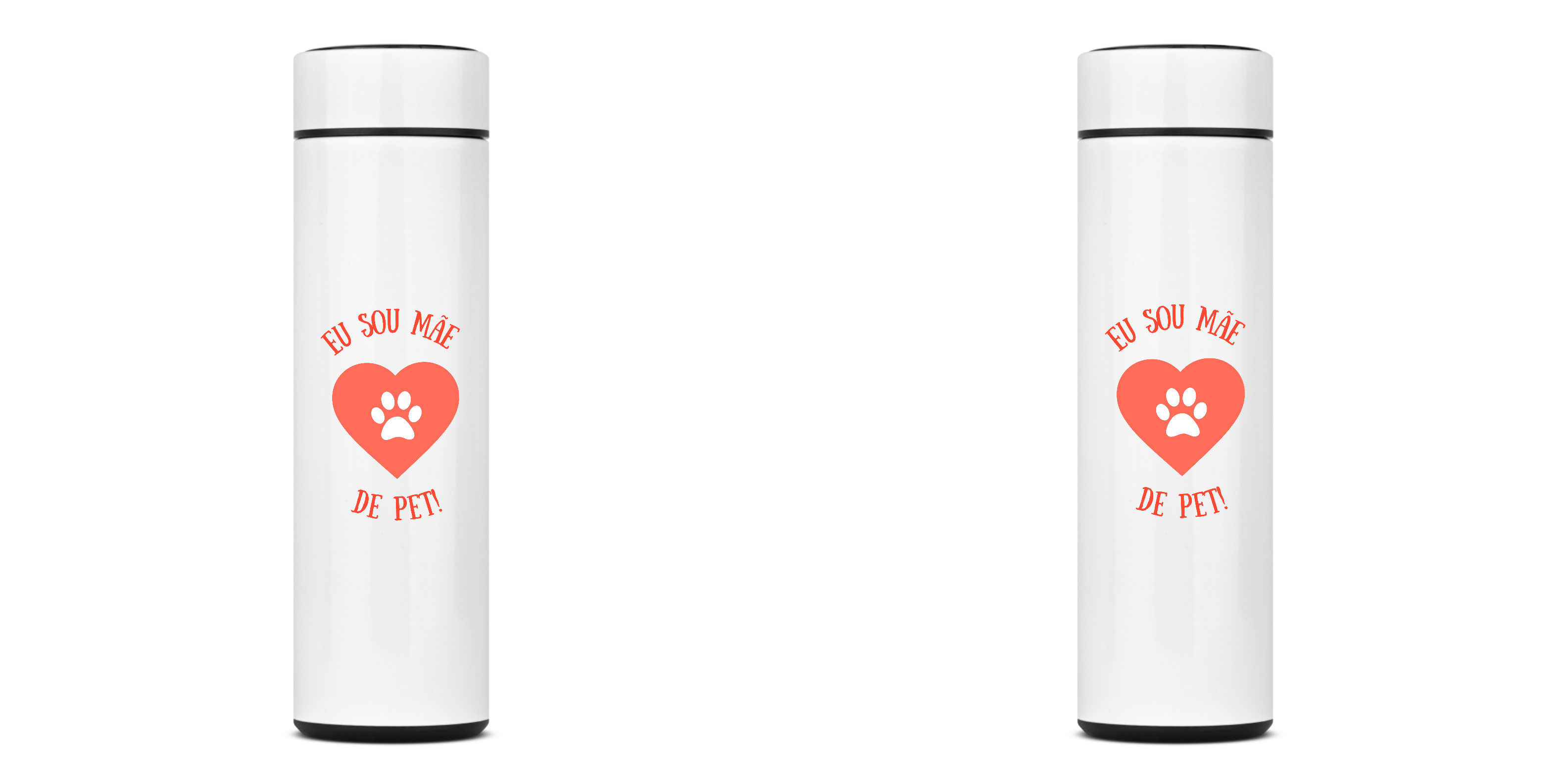 Nome do produto: GARRAFA TÉRMICA PETS, AÇO INOXIDÁVEL 40OML, FRENTE E VERSO