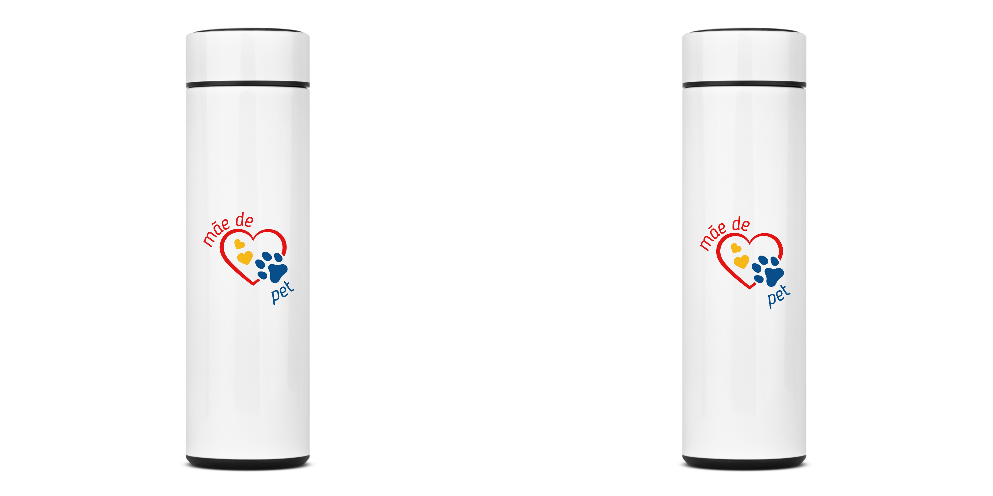 Nome do produto: GARRAFA TÉRMICA MÃE DE PETS, AÇO INOXIDÁVEL 40OML, FRENTE E VERSO