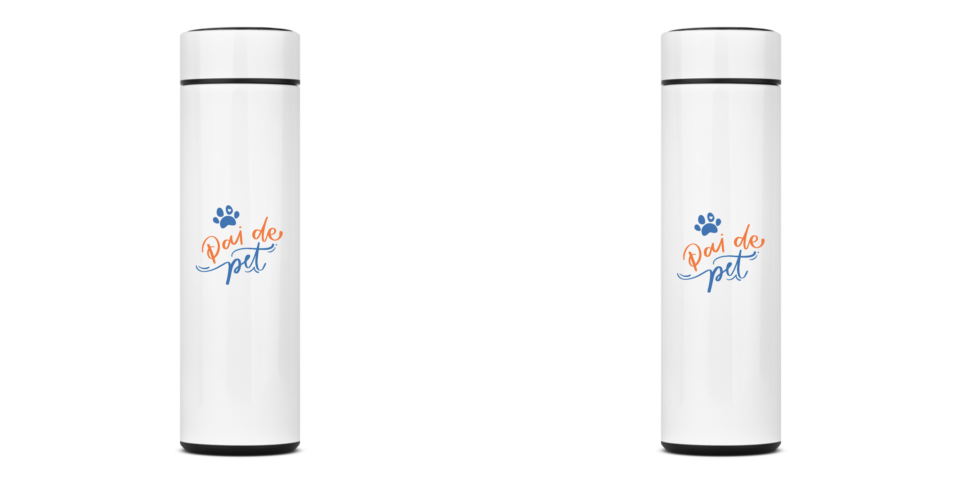 Nome do produto: GARRAFA TÉRMICA PAI DE PET, AÇO INOXIDÁVEL 40OML, FRENTE E VERSO