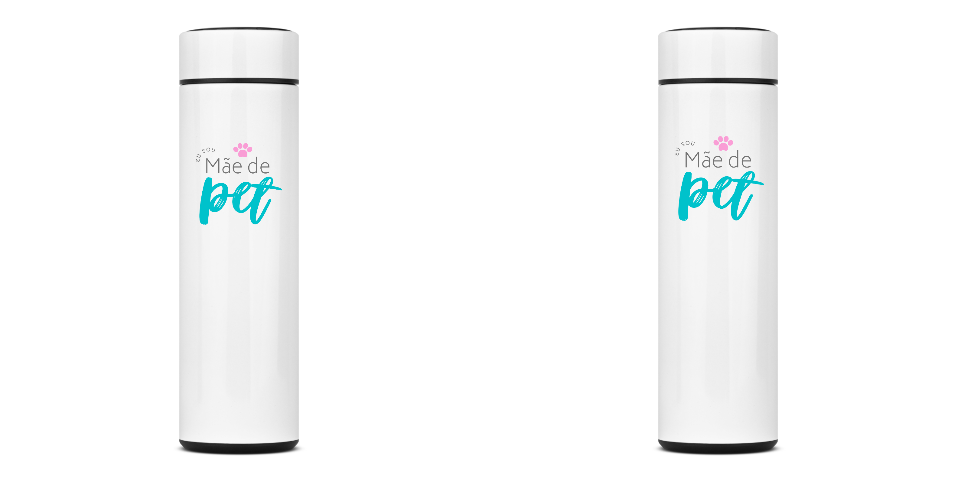 Nome do produto: GARRAFA TÉRMICA MÃE DE PET, AÇO INOXIDÁVEL 40OML, FRENTE E VERSO