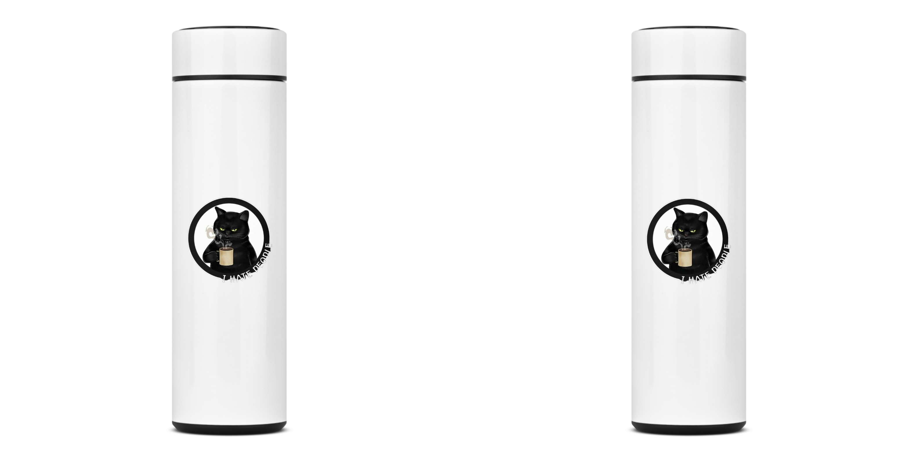 Nome do produto: GARRAFA TÉRMICA CAT COFFEE, AÇO INOXIDÁVEL 40OML, FRENTE E VERSO