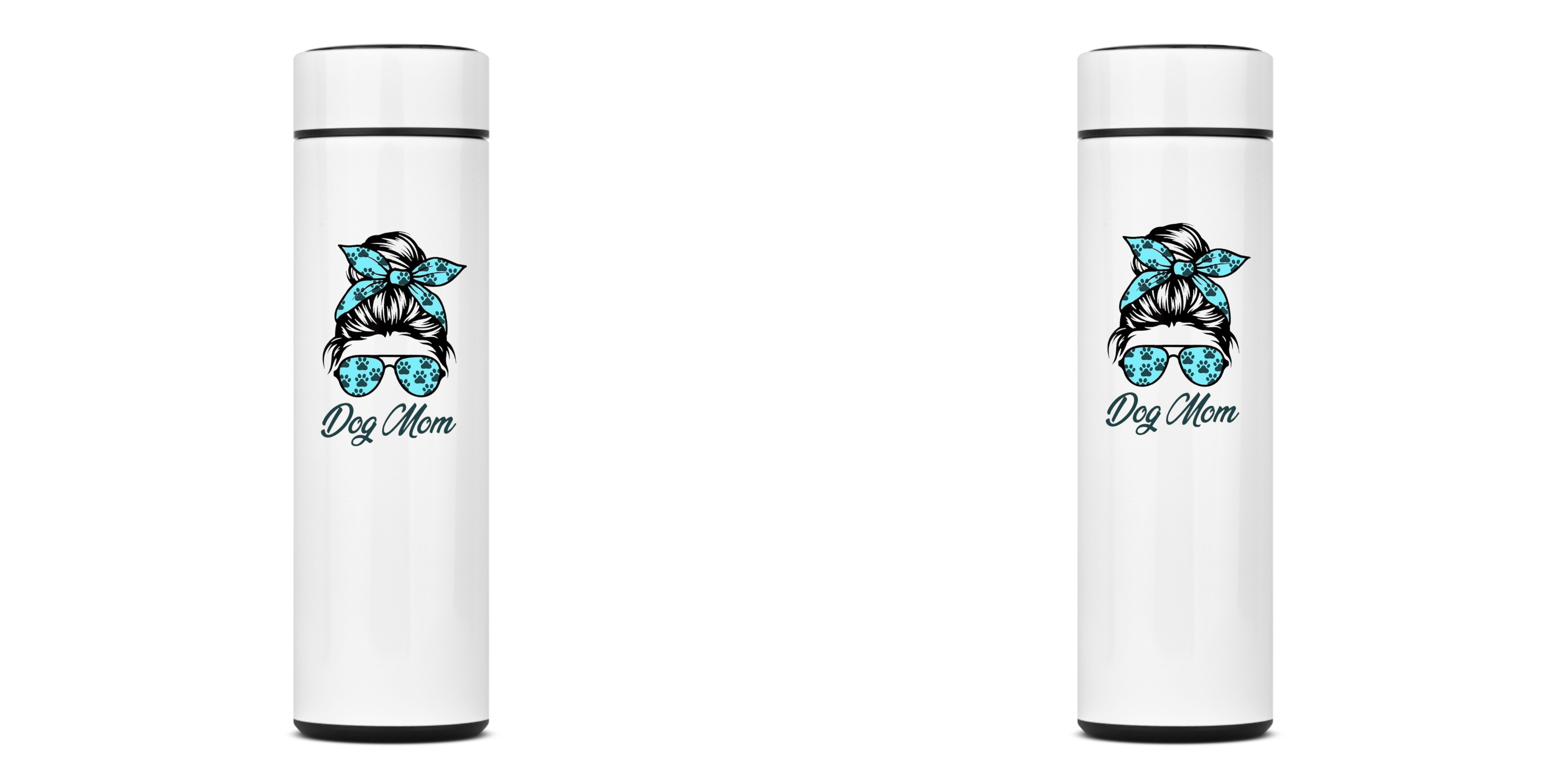 Nome do produto: GARRAFA TÉRMICA DOG MOM, AÇO INOXIDÁVEL 40OML, FRENTE E VERSO