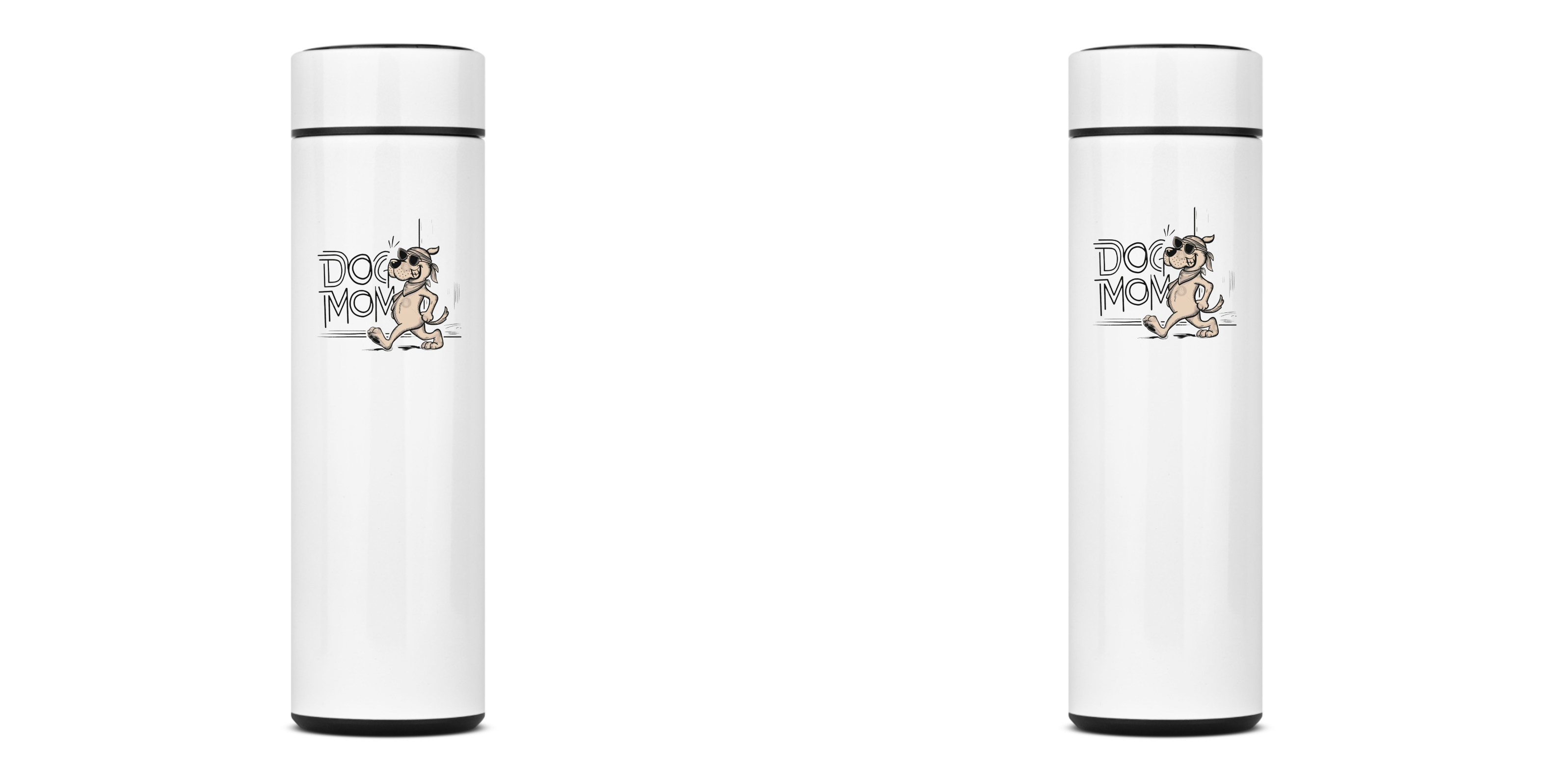 Nome do produto: GARRAFA TÉRMICA DOG MOM, AÇO INOXIDÁVEL 40OML, FRENTE E VERSO