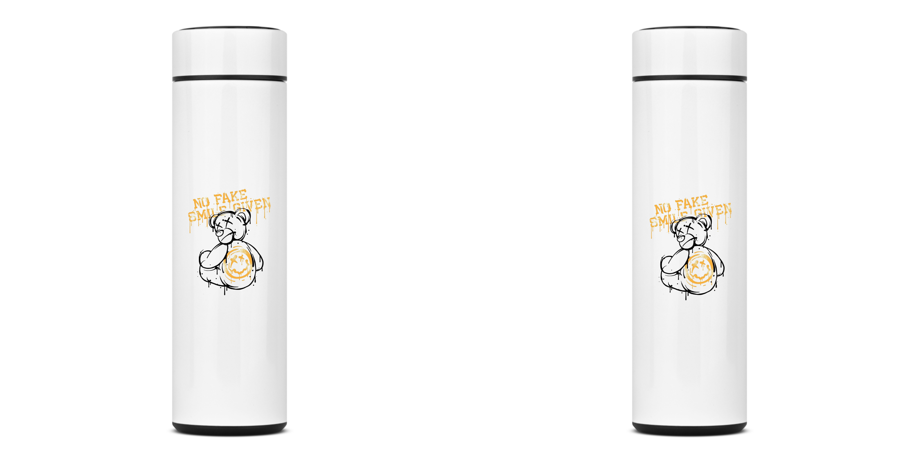 Nome do produto: GARRAFA TÉRMICA HARD BEAR, AÇO INOXIDÁVEL 40OML, FRENTE E VERSO