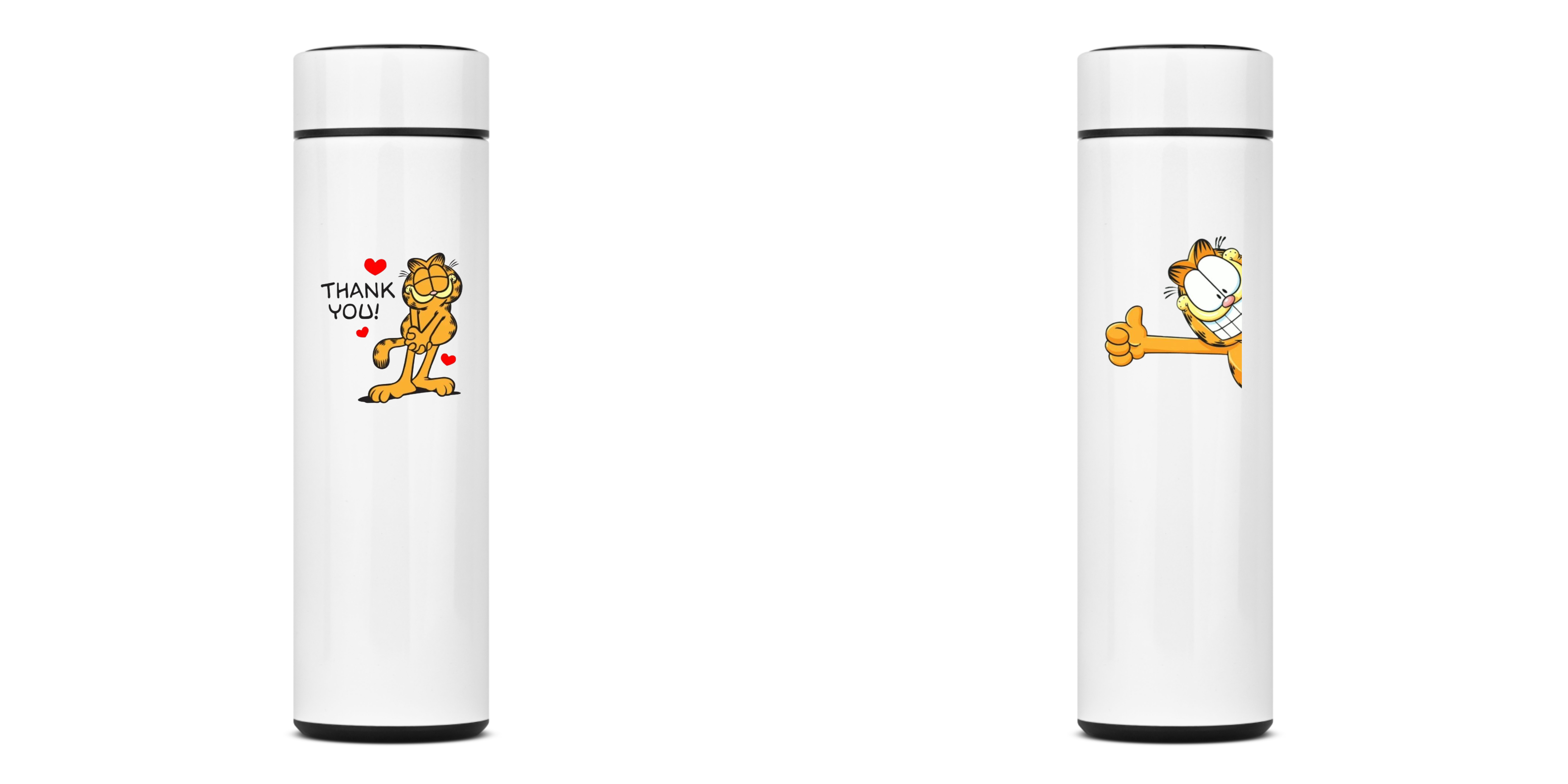 Nome do produto: GARRAFA TÉRMICA THANK YOU, AÇO INOXIDÁVEL 40OML, FRENTE E VERSO