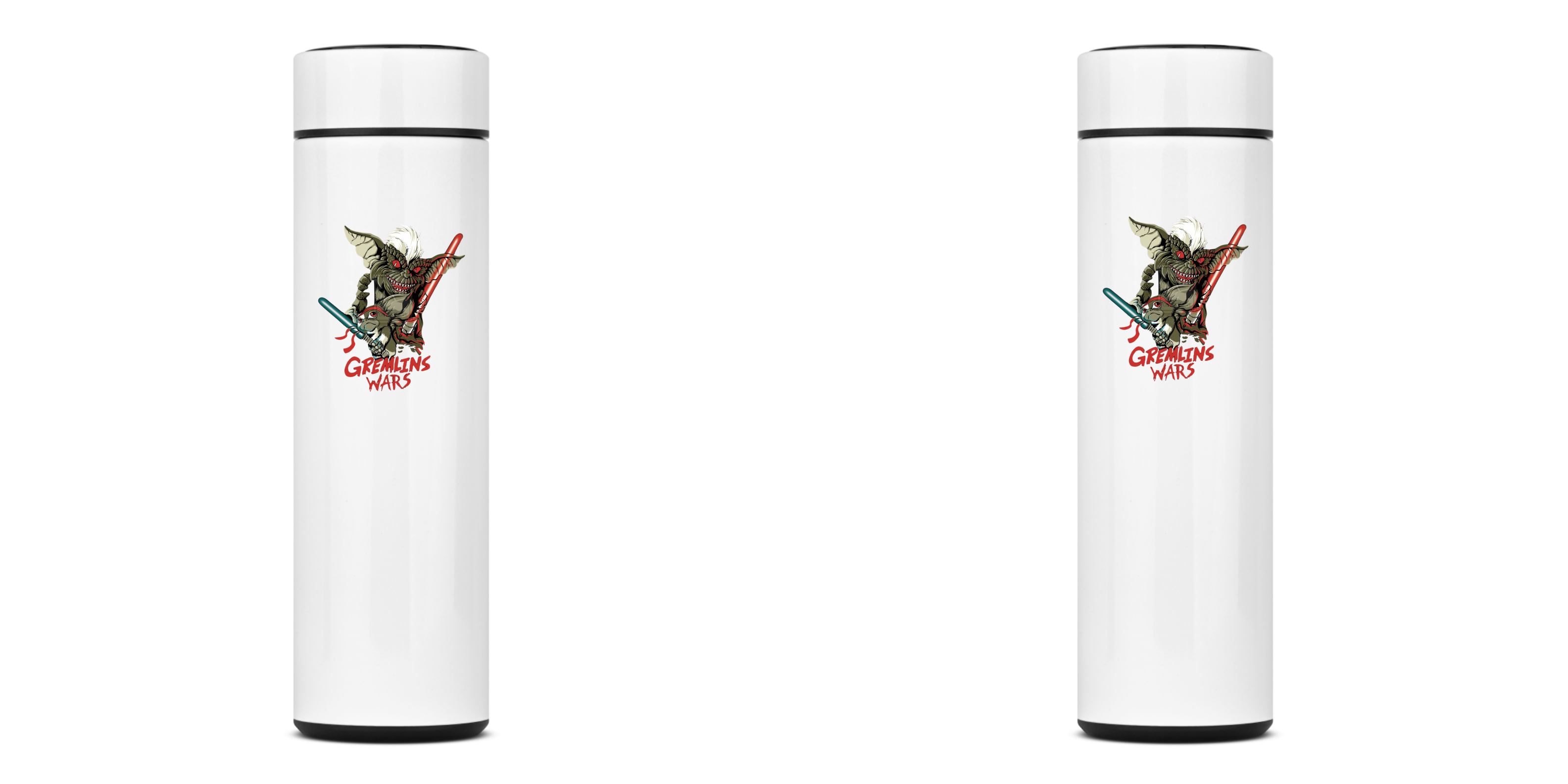Nome do produto: GARRAFA TÉRMICA GREMLINS WARS, AÇO INOXIDÁVEL 40OML, FRENTE E VERSO