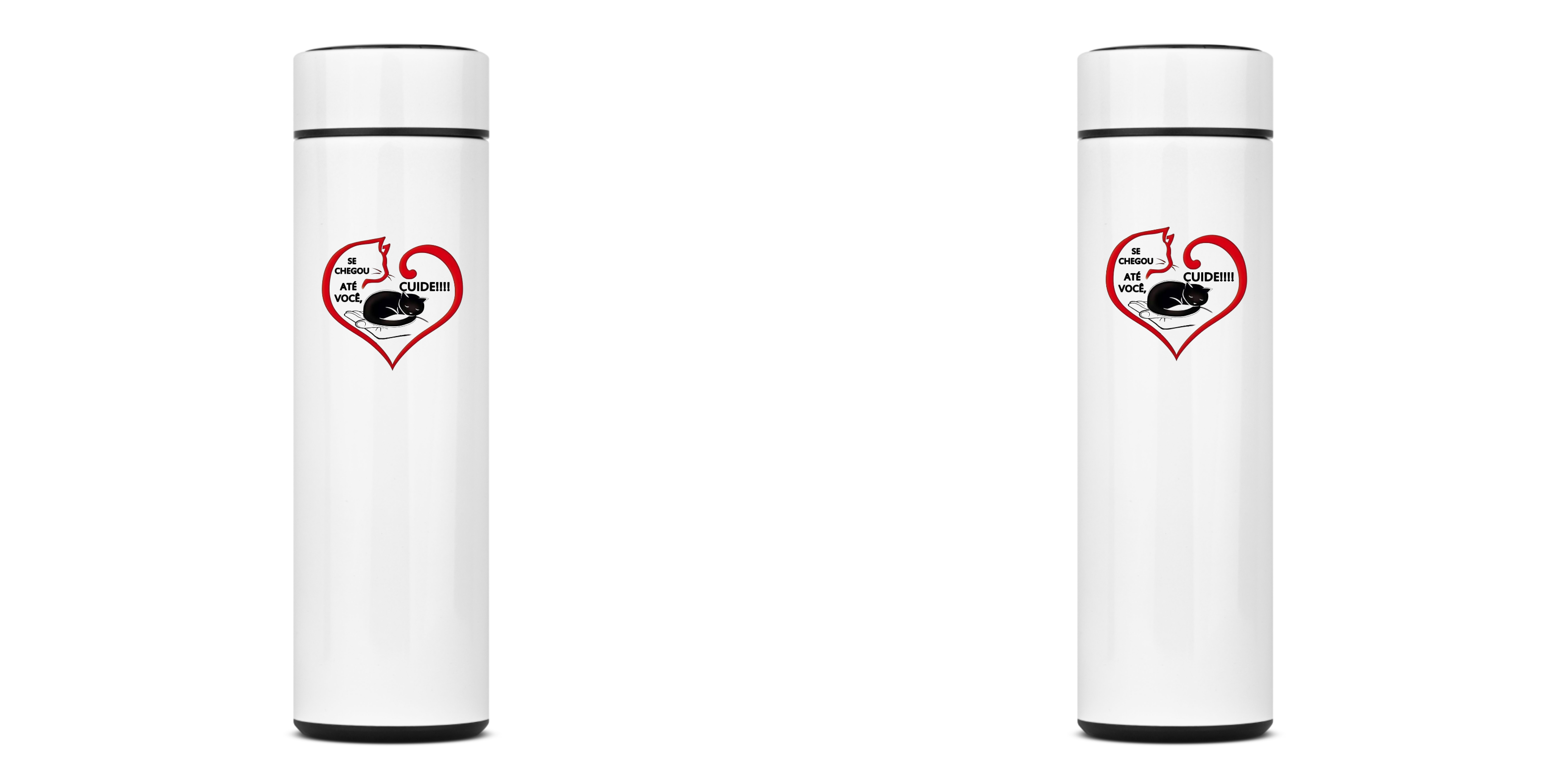 Nome do produto: GARRAFA TÉRMICA CAT ADOTE, AÇO INOXIDÁVEL 40OML, FRENTE E VERSO