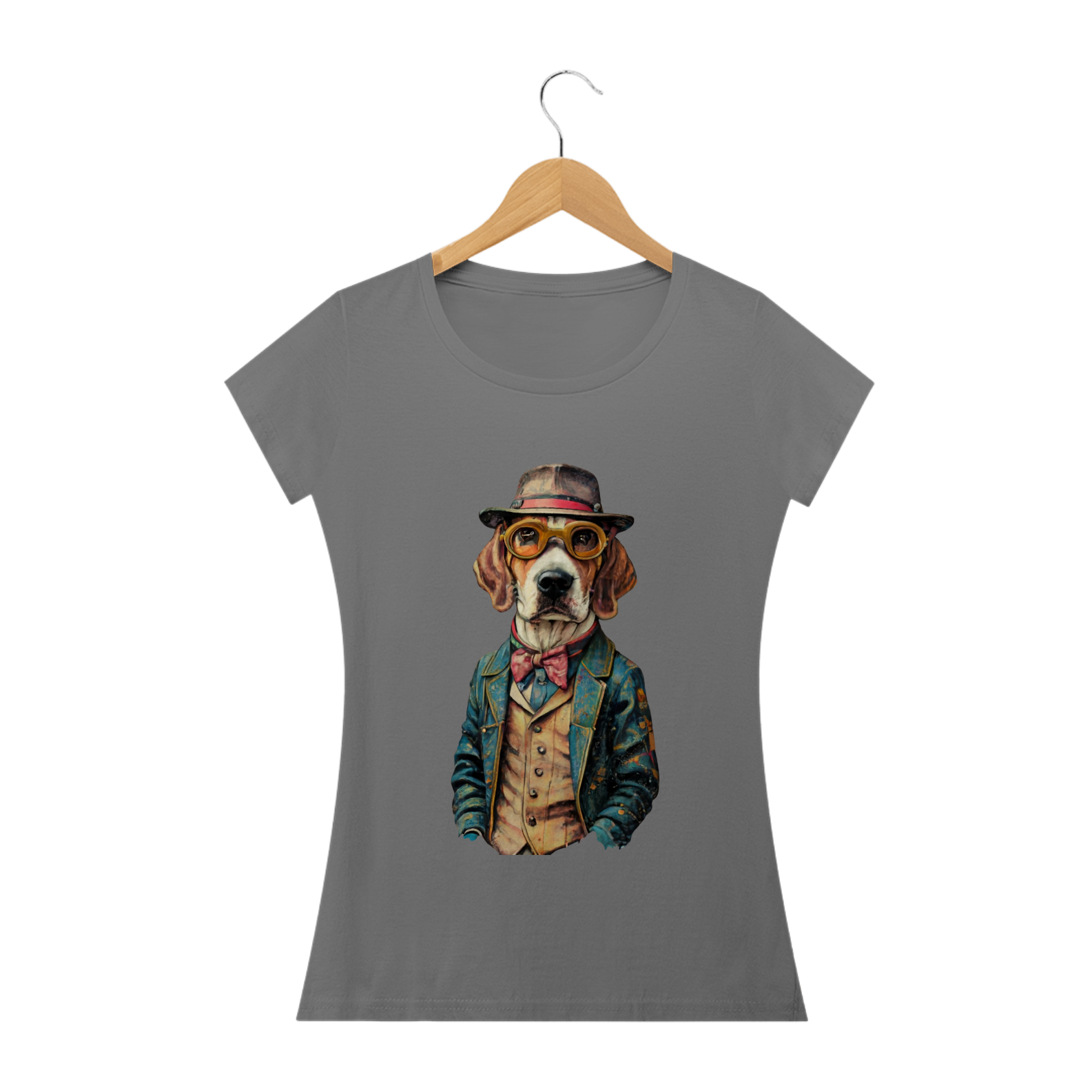 Nome do produto: CAMISETA BABY LONG ESTONADA, DOG BEAGLE SHERLOCK HOLMES