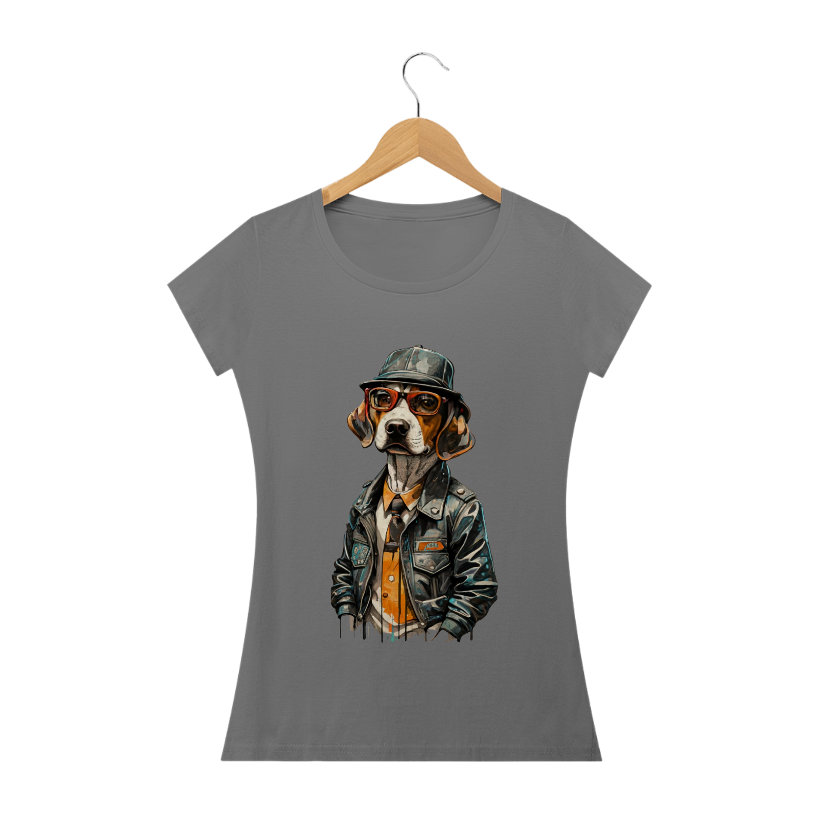 Nome do produto: CAMISETA BABY LONG ESTONADA, DOG BEAGLE SHERLOCK HOLMES