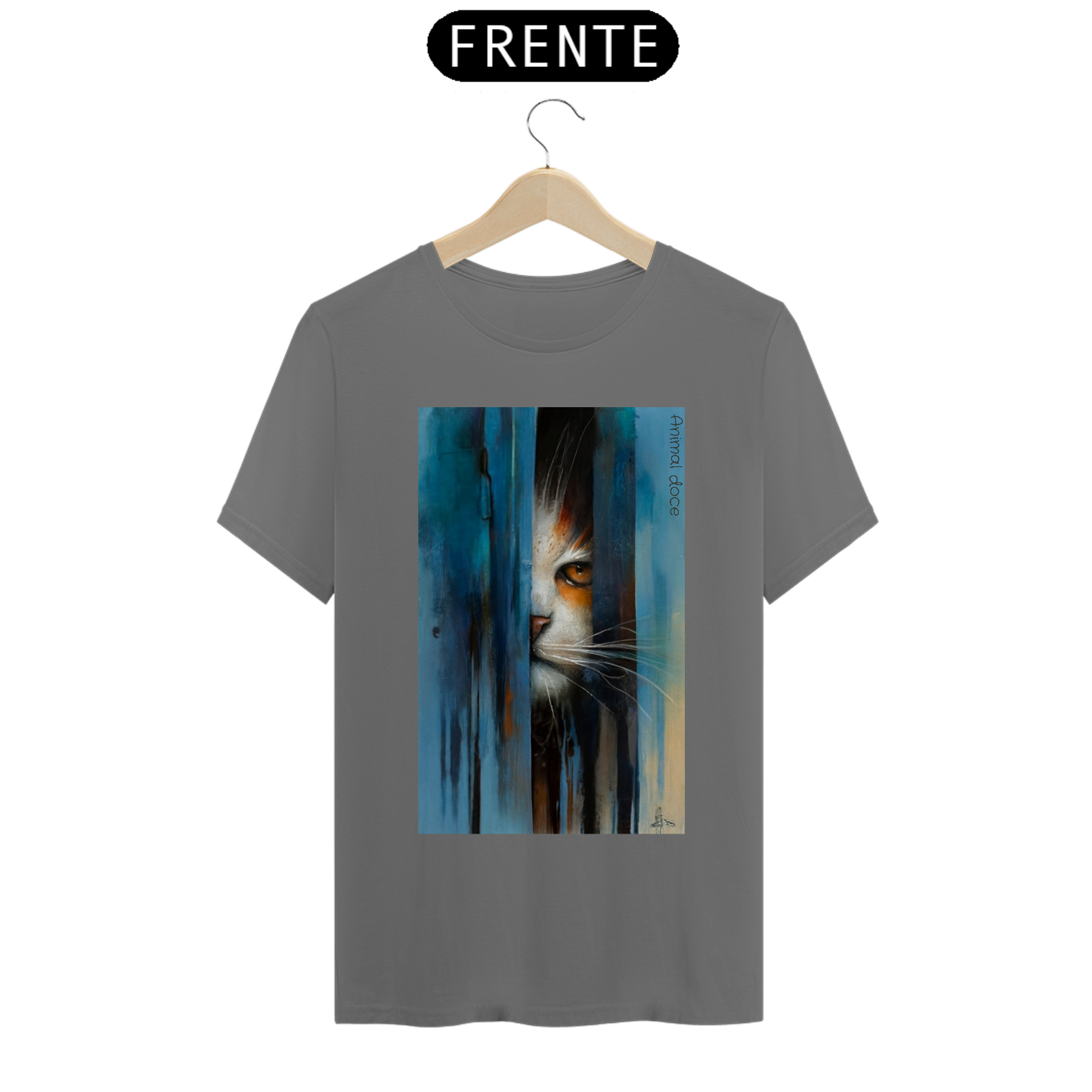 Nome do produto: CAMISETA T-SHIRT ESTONADA, CAT MYSTERIOUS 