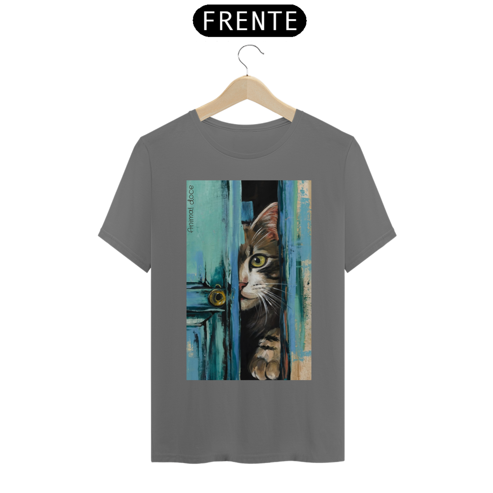 Nome do produto: CAMISETA T-SHIRT ESTONADA, MYSTERIOUS CAT