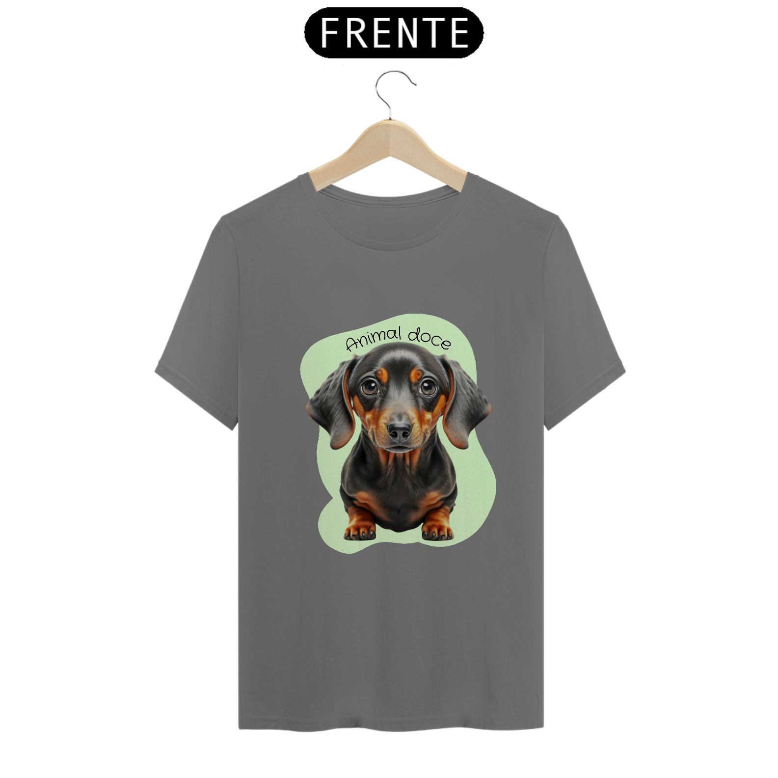 Nome do produto: CAMISETA T-SHIRT ESTONADA DOG, MINIATURE DACHSHUND