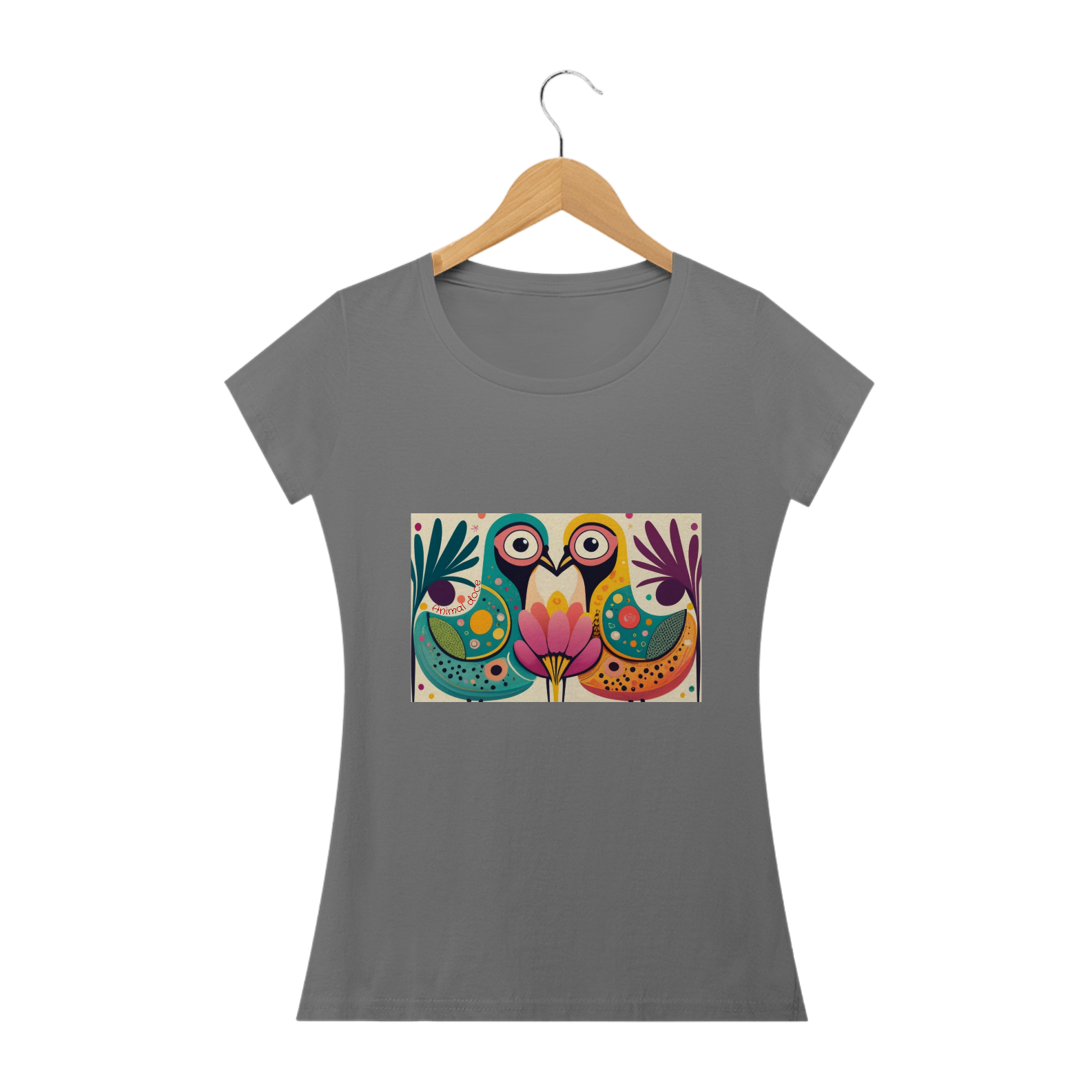 Nome do produto: CAMISETA BABY LONG ESTONADA, COLORFUL BIRDS