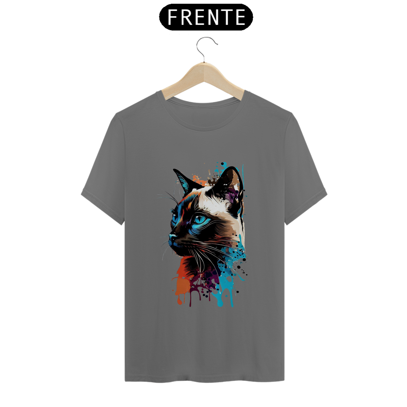 Nome do produto: CAMISETA T-SHIRT ESTONADA, CAT COLOR