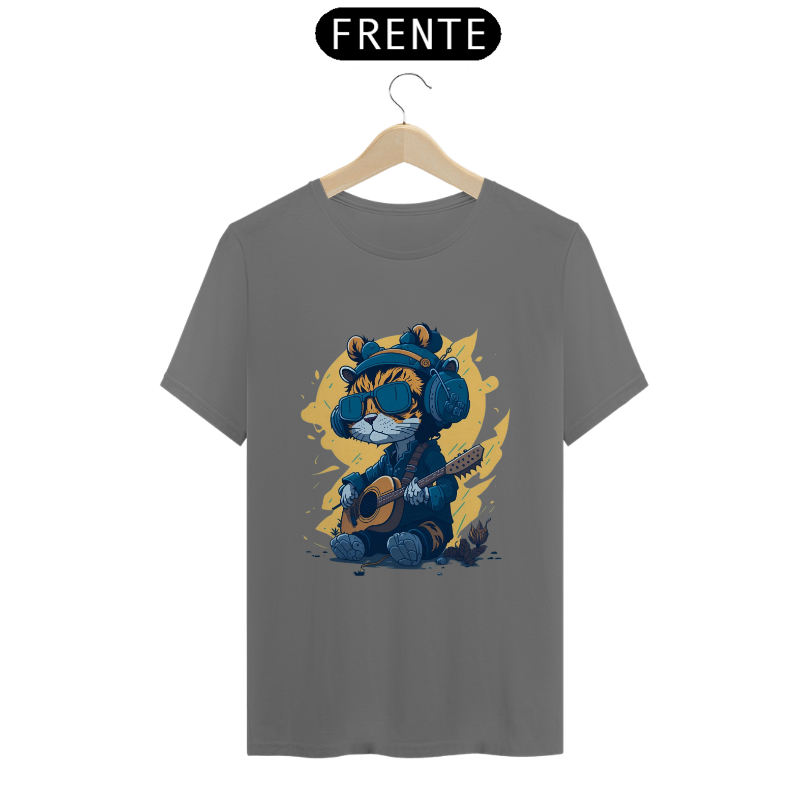 Nome do produto: CAMISETA T-SHIRT ESTONADA, CAT MUSIC