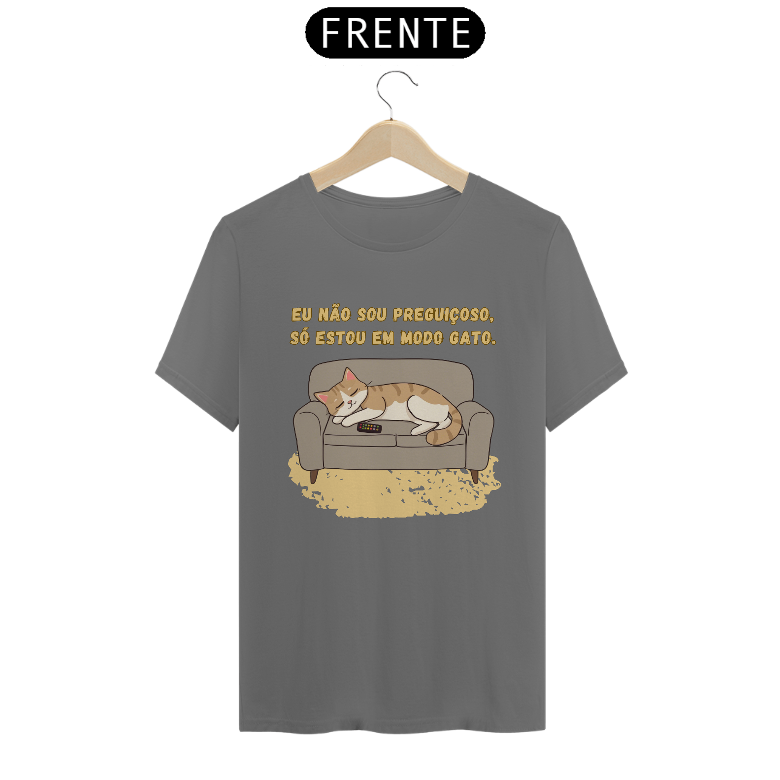 Nome do produto: CAMISETA T-SHIRT ESTONADA, CAT FRASES