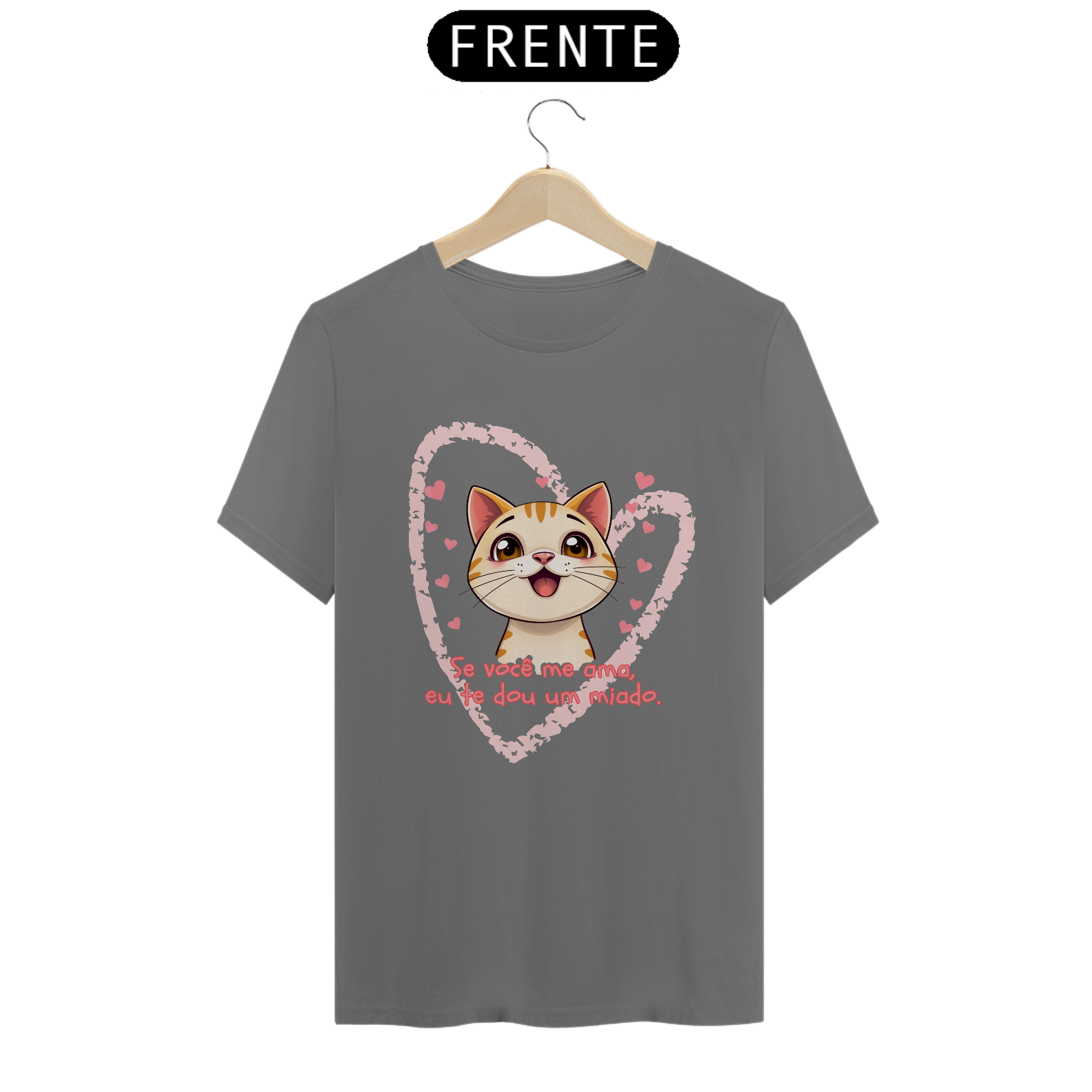 Nome do produto: CAMISETA T-SHIRT ESTONADA, CAT FRASES