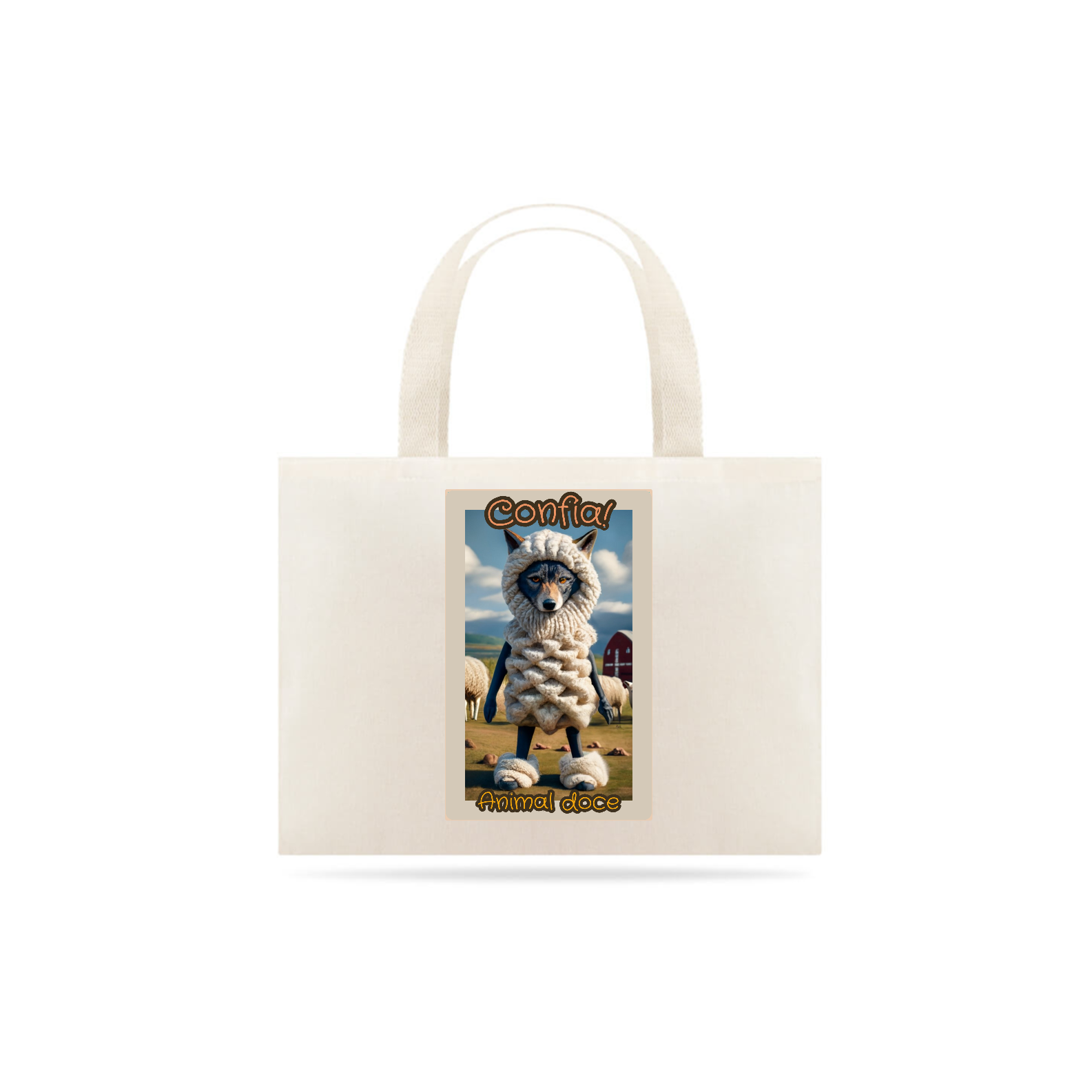 Nome do produto: ECBAG GRANDE CRU, LOBO EM PELE DE CORDEIRO CONFIA, 100%ALGODAO