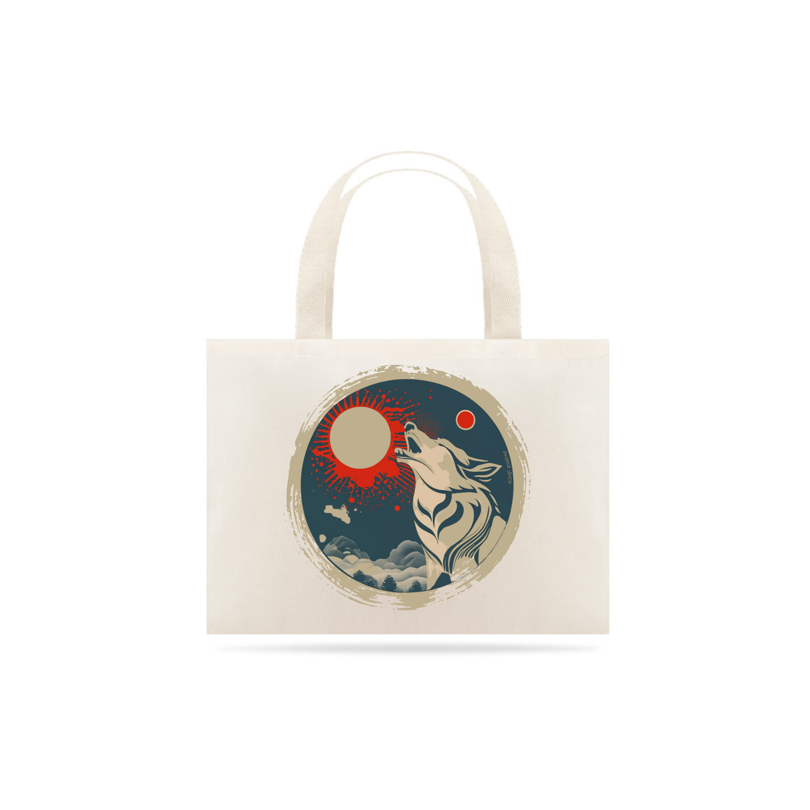 Nome do produto: ECOBAG GRANDE CRU, AKITA INU SOL NASCENTE, 100%ALGODAO