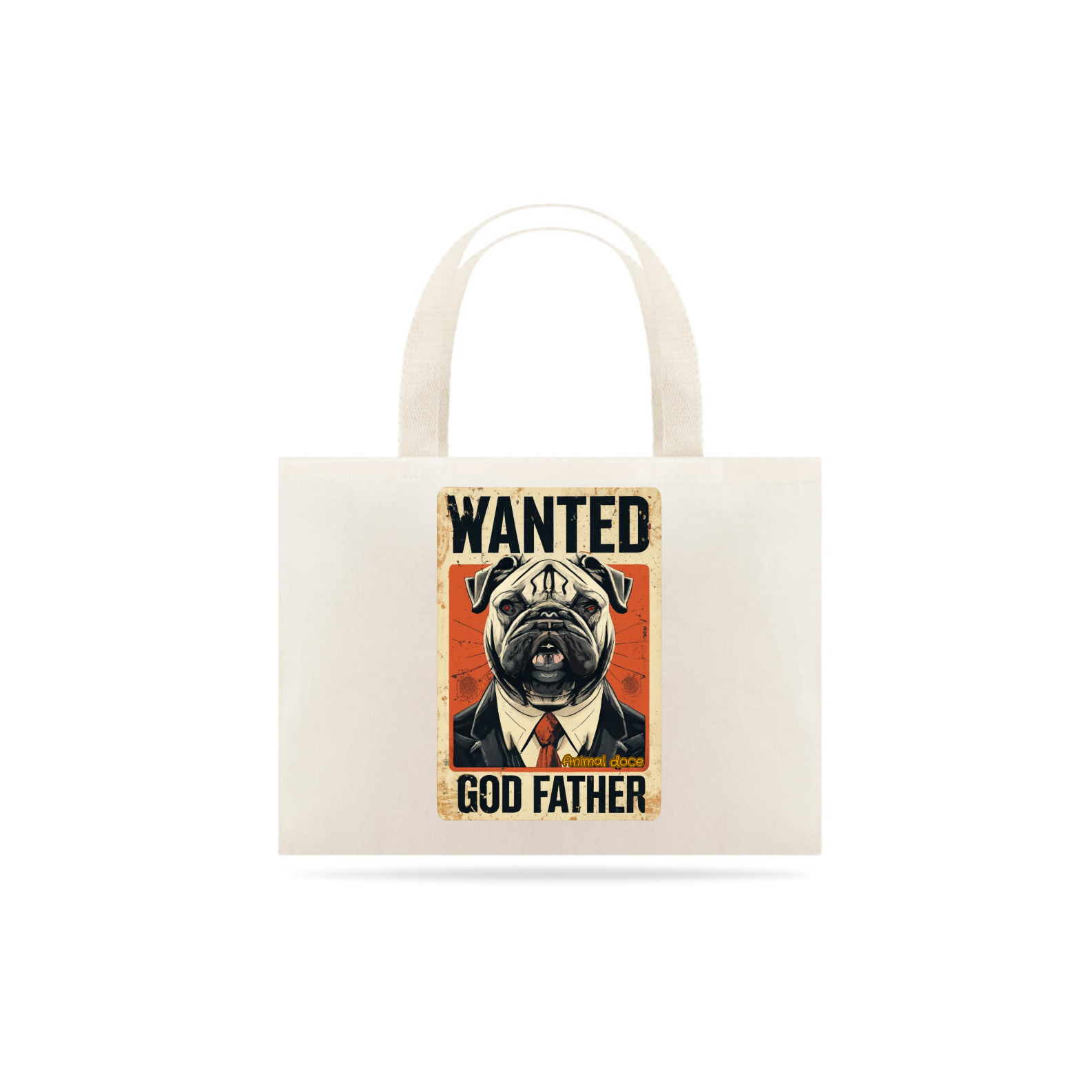 Nome do produto: ECOBAG GRANDE CRU DOG, WANTED GOD FATHER, 100% ALGODAO