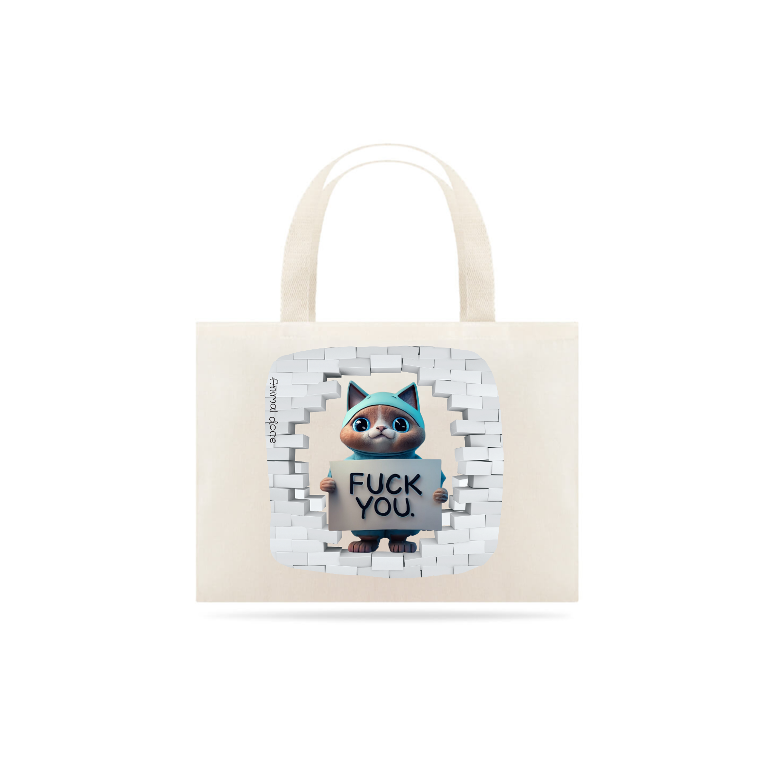 Nome do produto: ECOBAG GRANDE CRU, FUCK YOU, 100% ALGODAO