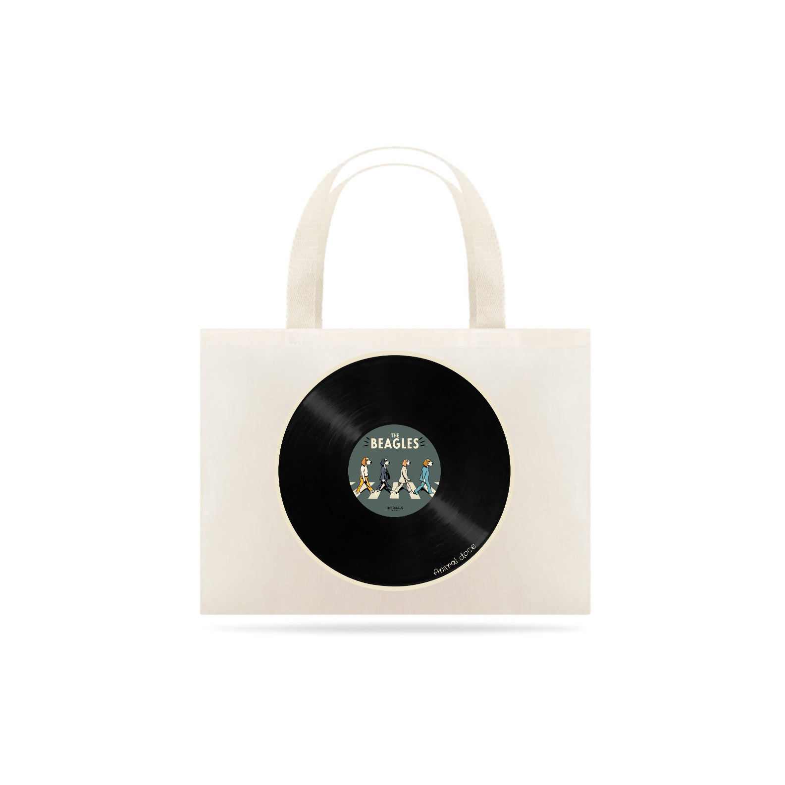 Nome do produto: ECOBAG GRANDE CRU, THE BEAGLES DISCO, 100% ALGODAO