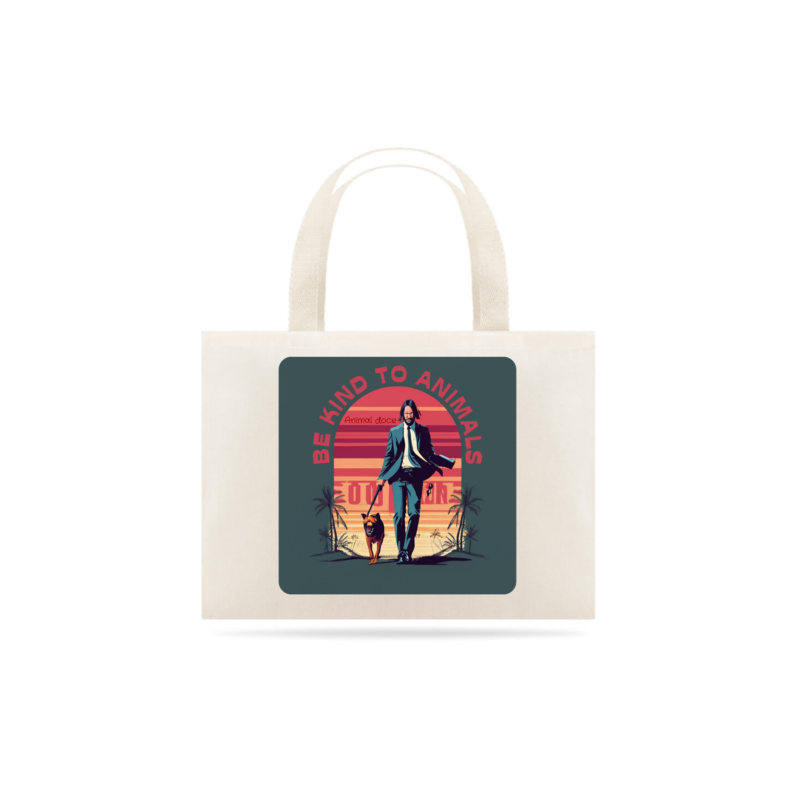 Nome do produto: ECOBAG GRANDE CRU DOG, LINHA FILME JOHN WICK BE KIND TO ANIMALS, 100%ALGODAO