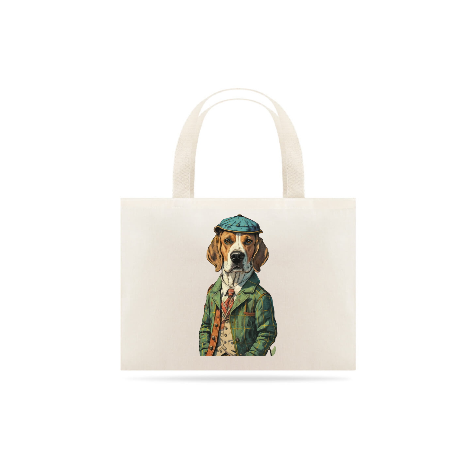 Nome do produto: ECOBAG GRANDE CRU, DOG BEAGLE SHERLOCK HOLMES, 100%ALGODAO