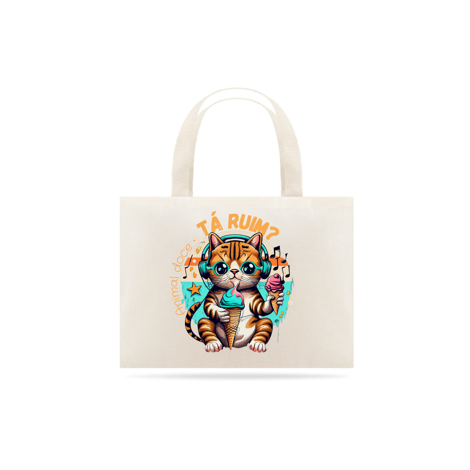 Nome do produto: ECOBAG GRANDE CRU, CAT TA RUIM, 100%ALGODAO.