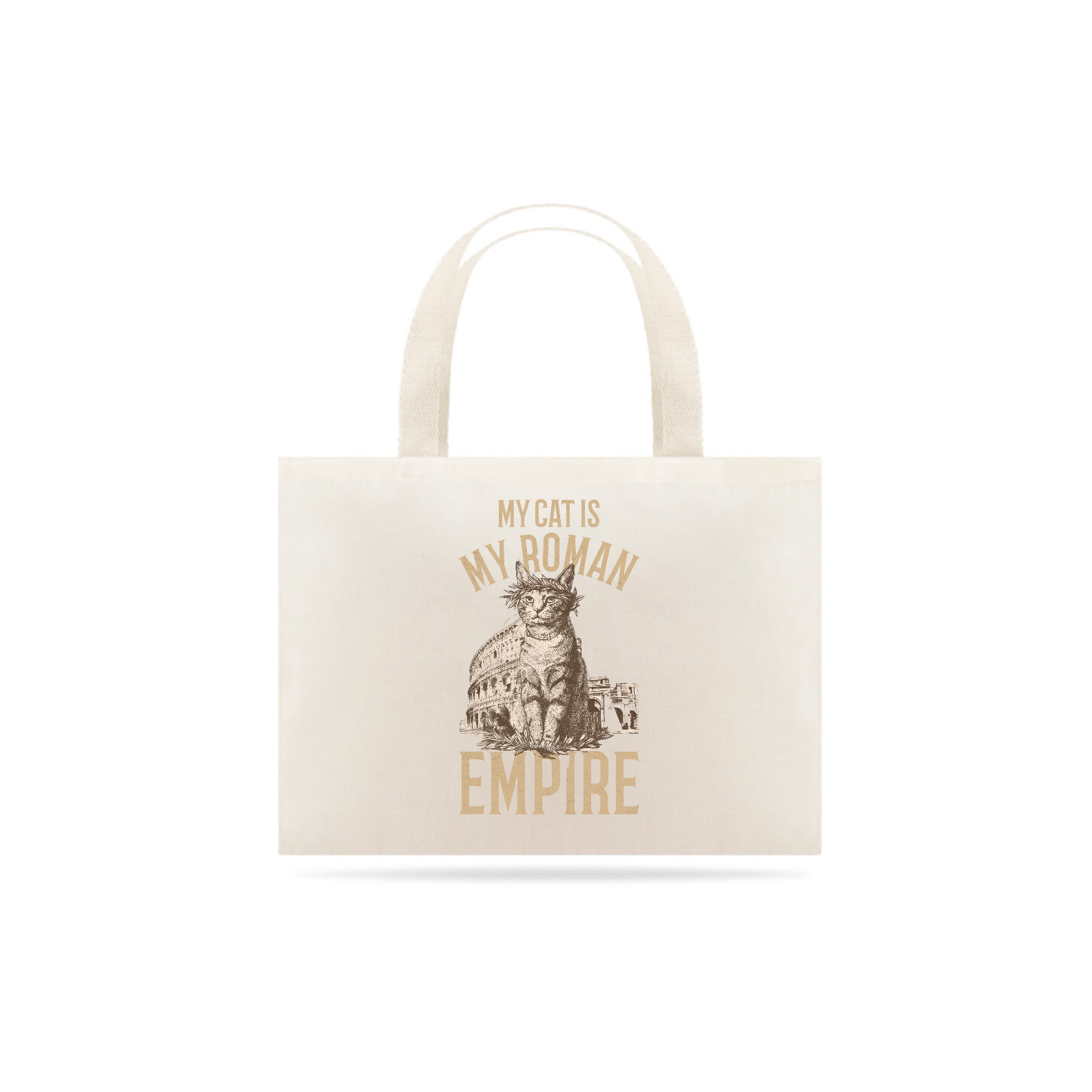Nome do produto: ECOBAG GRANDE CRU, MY CAT IS MY ROMAN EMPIRE, 100%ALGODAO