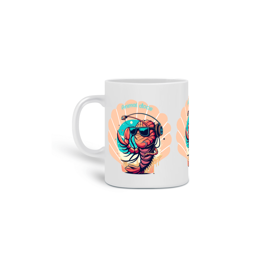 Nome do produto: CANECA PERSONALIZADA CRIATIVA EM CERÂMICA, 325ML C/03 LADOS LOBSTER
