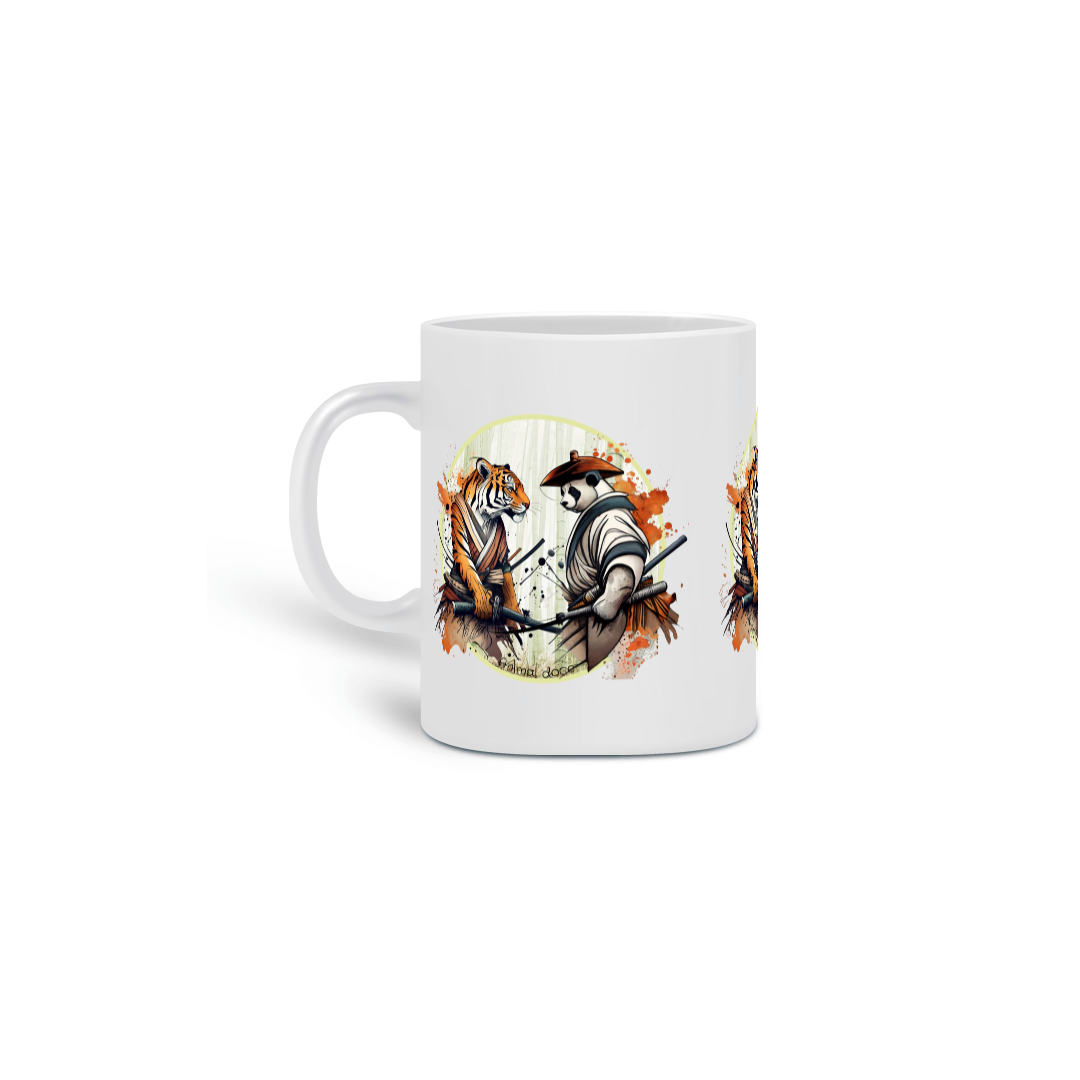 Nome do produto: CANECA PERSONALIZADA CRIATIVA EM CERÂMICA, 325ML C/03 LADOS SAMURAI