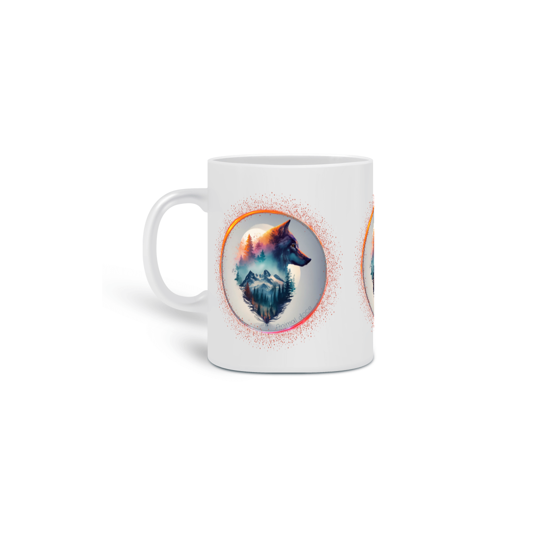 Nome do produto:  CANECA PERSONALIZADA CRIATIVA EM CERÂMICA, 325ML C/03 LADOS LONE WOLF