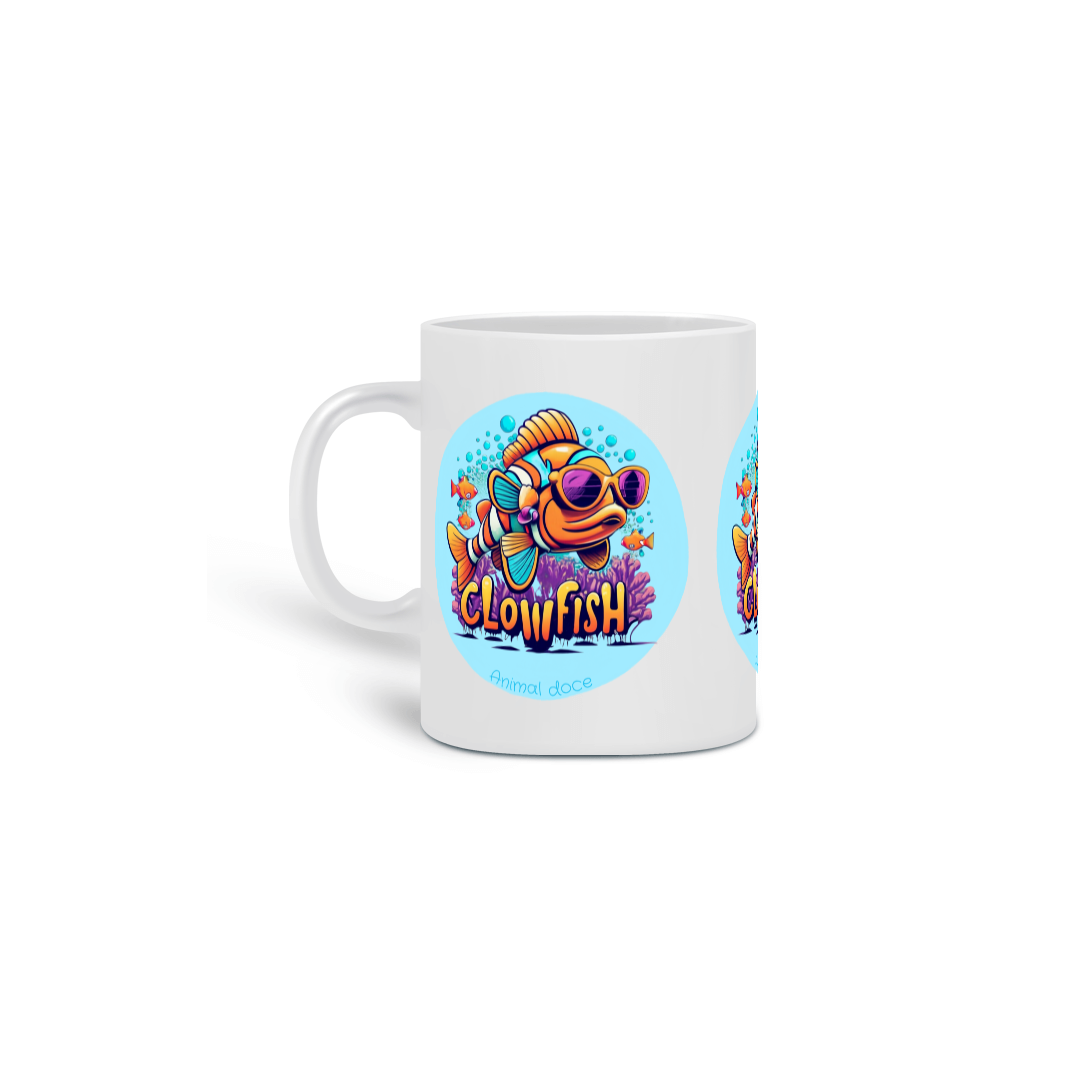 Nome do produto:  CANECA PERSONALIZADA CRIATIVA EM CERÂMICA, 320ML C/03 LADOS CLOWFISH
