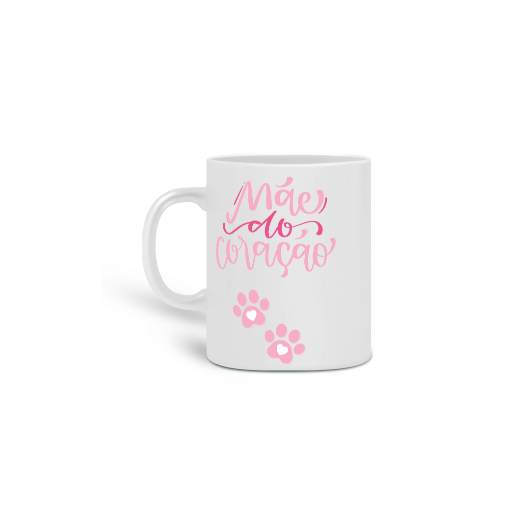 Nome do produto:  CANECA PERSONALIZADA CRIATIVA EM CERÂMICA, 325ML C/02 LADOS, PET MÃE DO CORAÇÃO