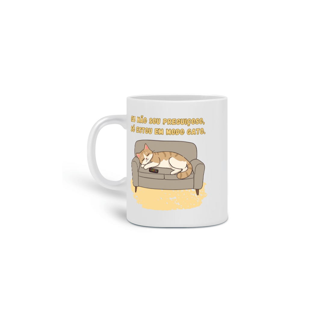 Nome do produto: CANECA PERSONALIZADA CRIATIVA EM CERÂMICA, 325ML C/02 LADOS, CAT FRASES