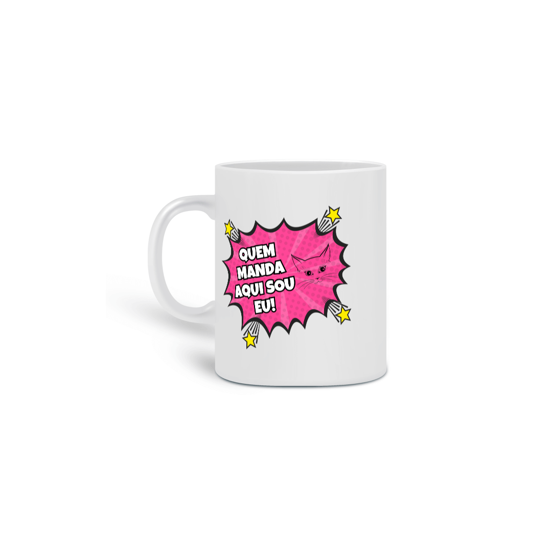 Nome do produto: CANECA PERSONALIZADA CRIATIVA EM CERÂMICA, 325ML C/02 LADOS, COMICS CAT FRASES