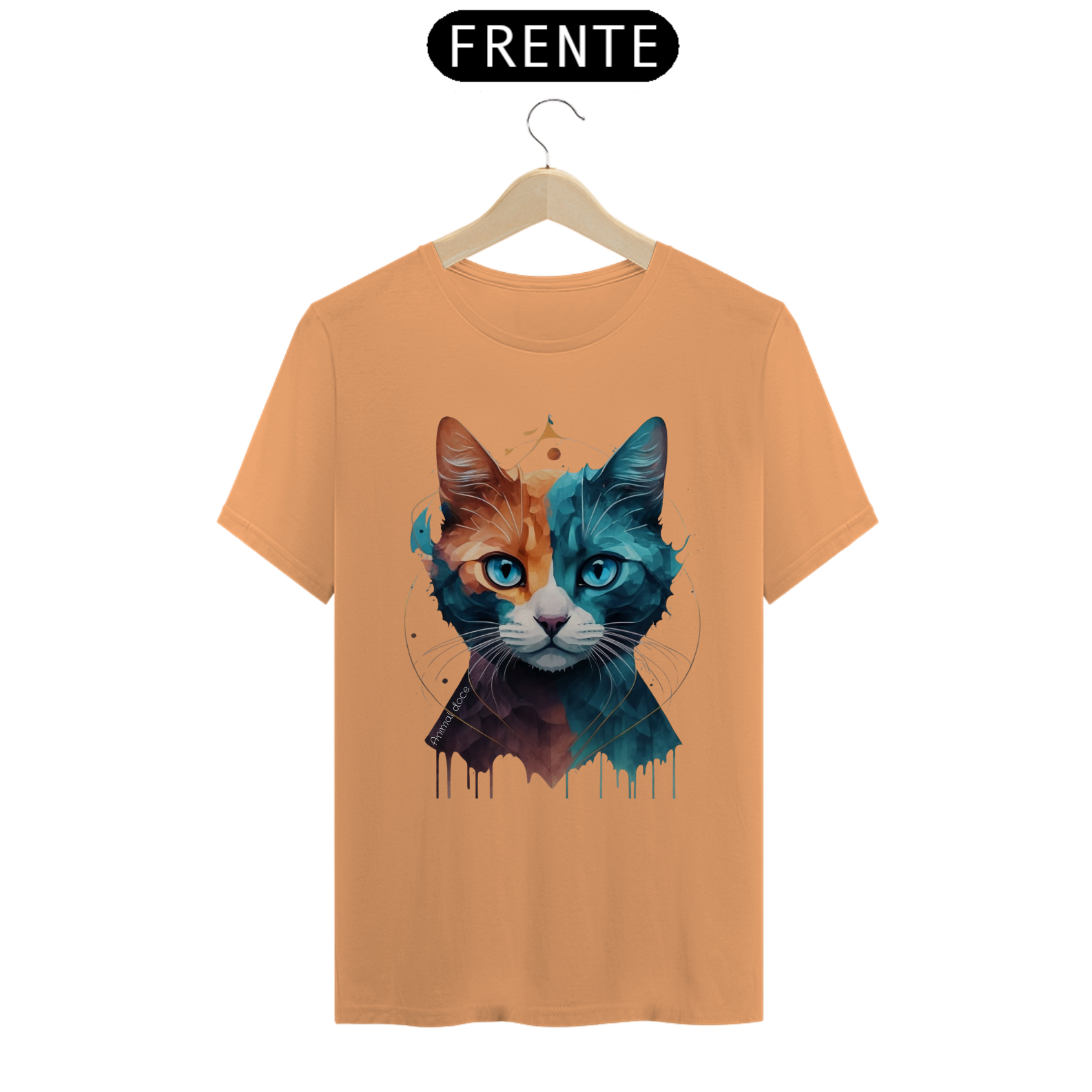 Nome do produto: CAMISETA T-SHIRT ESTONADA, COLORFUL CAT