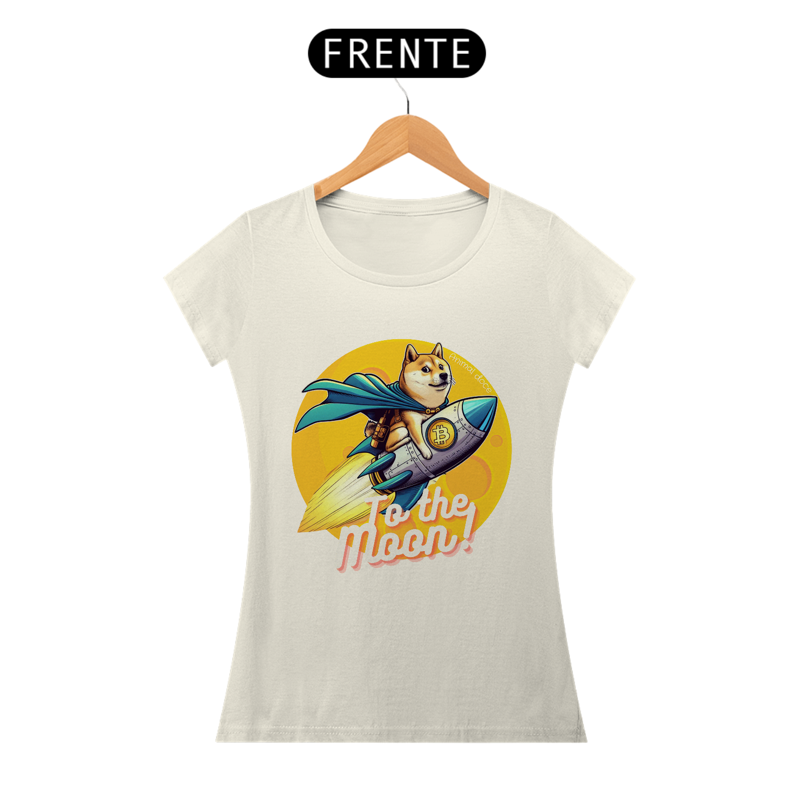 Nome do produto: CAMISETA BABY LONG ALGODÃO PIMA, BITCOIN TO THE MOON 