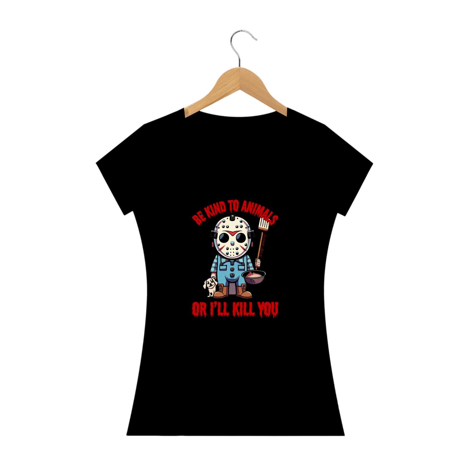 Nome do produto: CAMISETA BABY LONG QUALITY DOG, JASON BE KIND SEXTA FEIRA 13