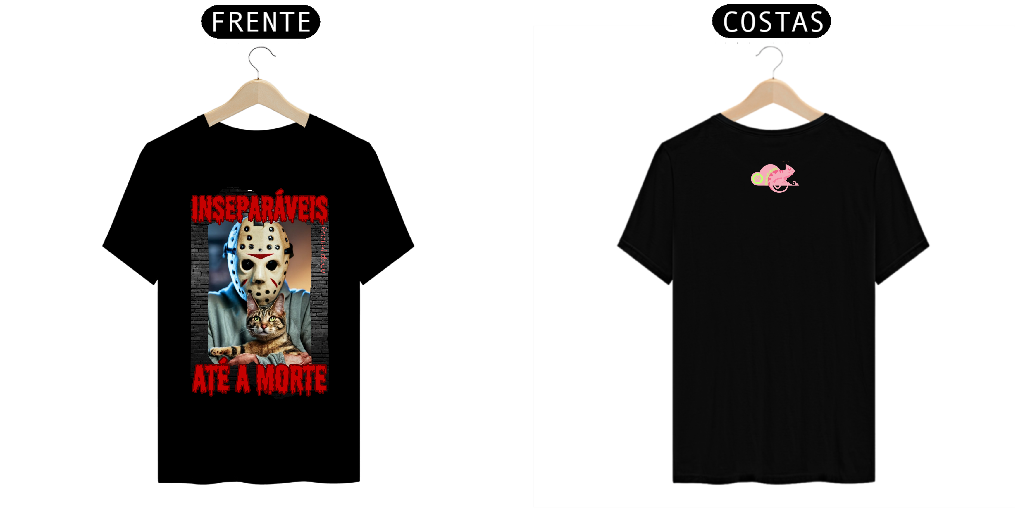 Nome do produto: CAMISETA T-SHIRT PRIME F/V, CAT JASON INSEPARAVEIS ATE A MORTE SEXTA FEIRA 13