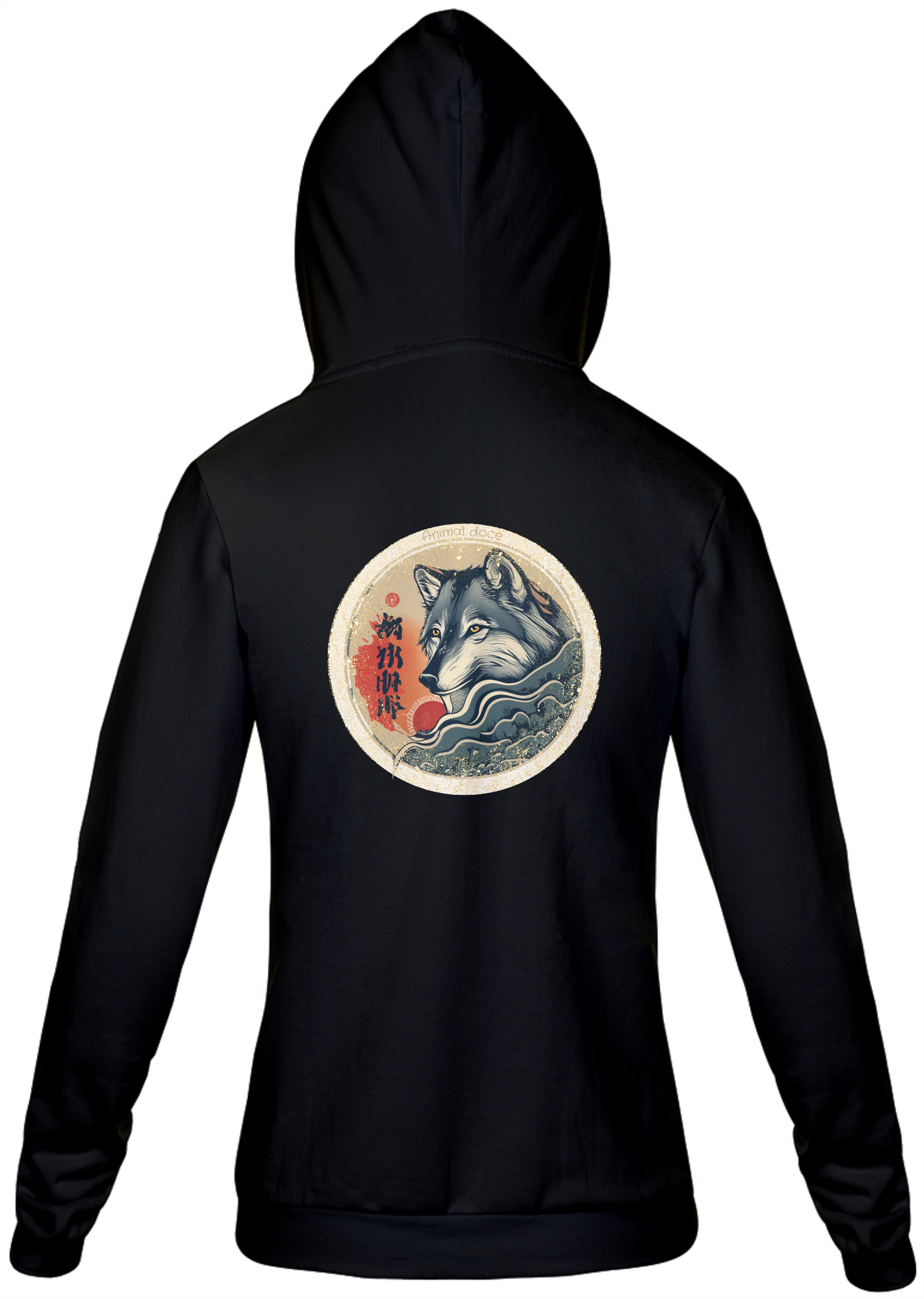 Nome do produto: MOLETOM COM ZIPER UNISSEX, BOLSO CANGURU-P M G GG-AKITA INU SOL NASCENTE, INTERIOR FLANELADO, PUNHO E BARRA EM RETILÍNEA