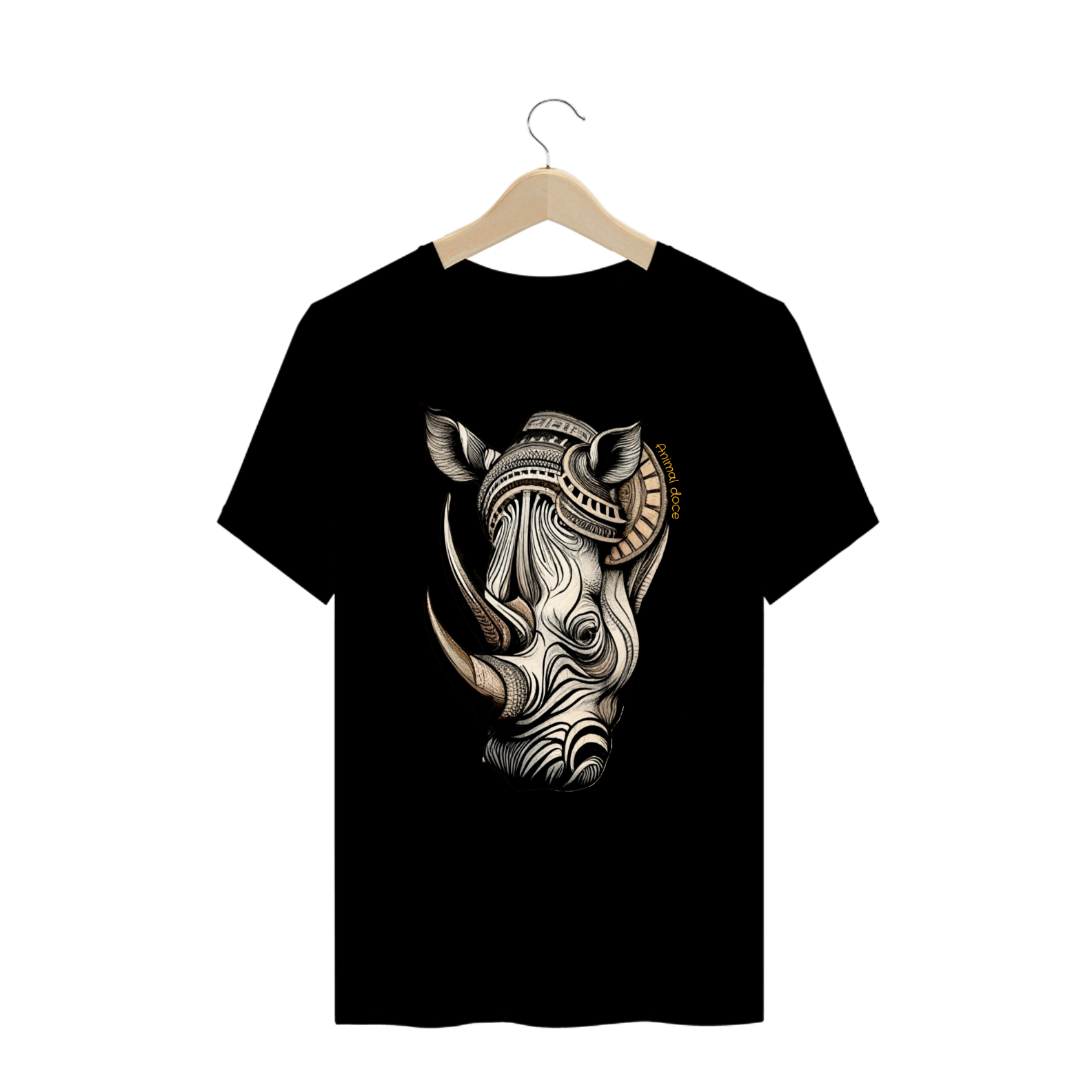 Nome do produto: CAMISETA T-SHIRT PLUS SIZE, RHINO MAORI